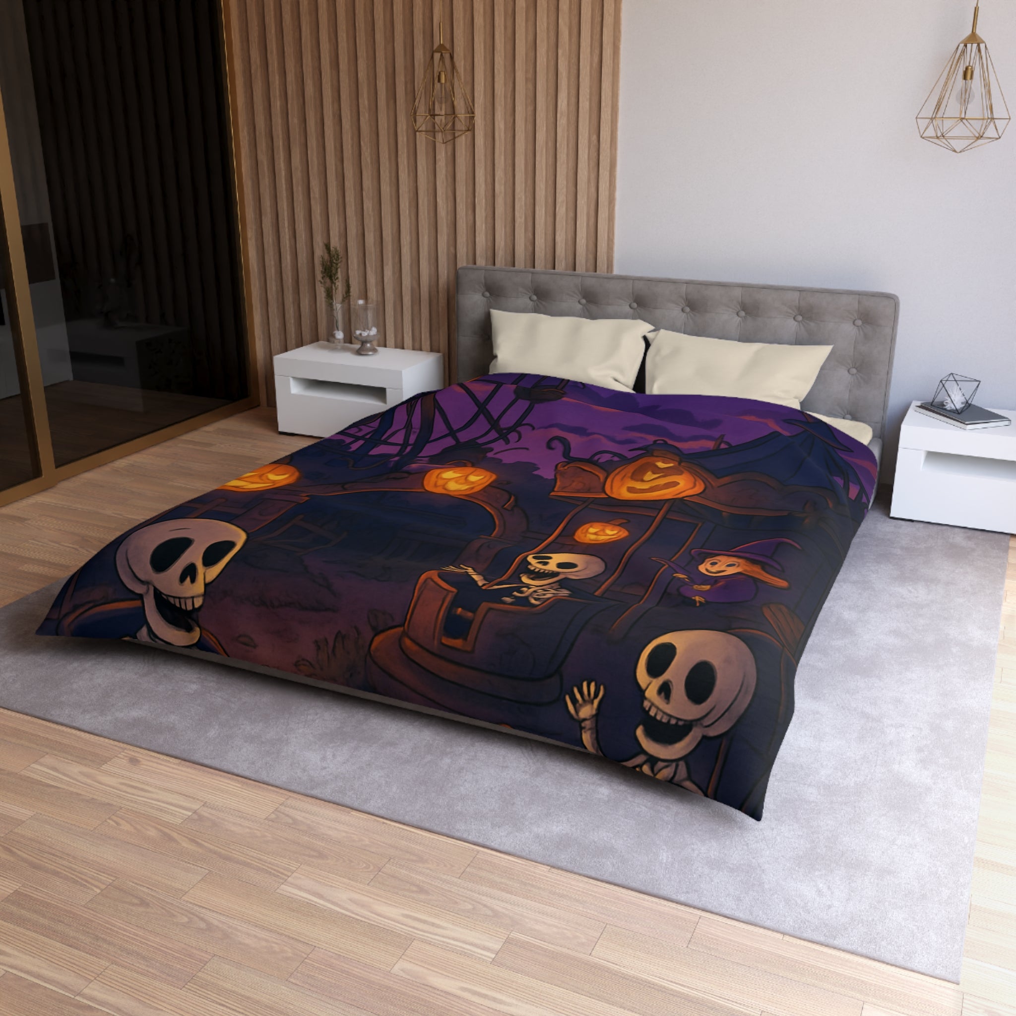 Housse de Couette Microfibre Motif Créatif Original Style Contemporain Chambre Élégante