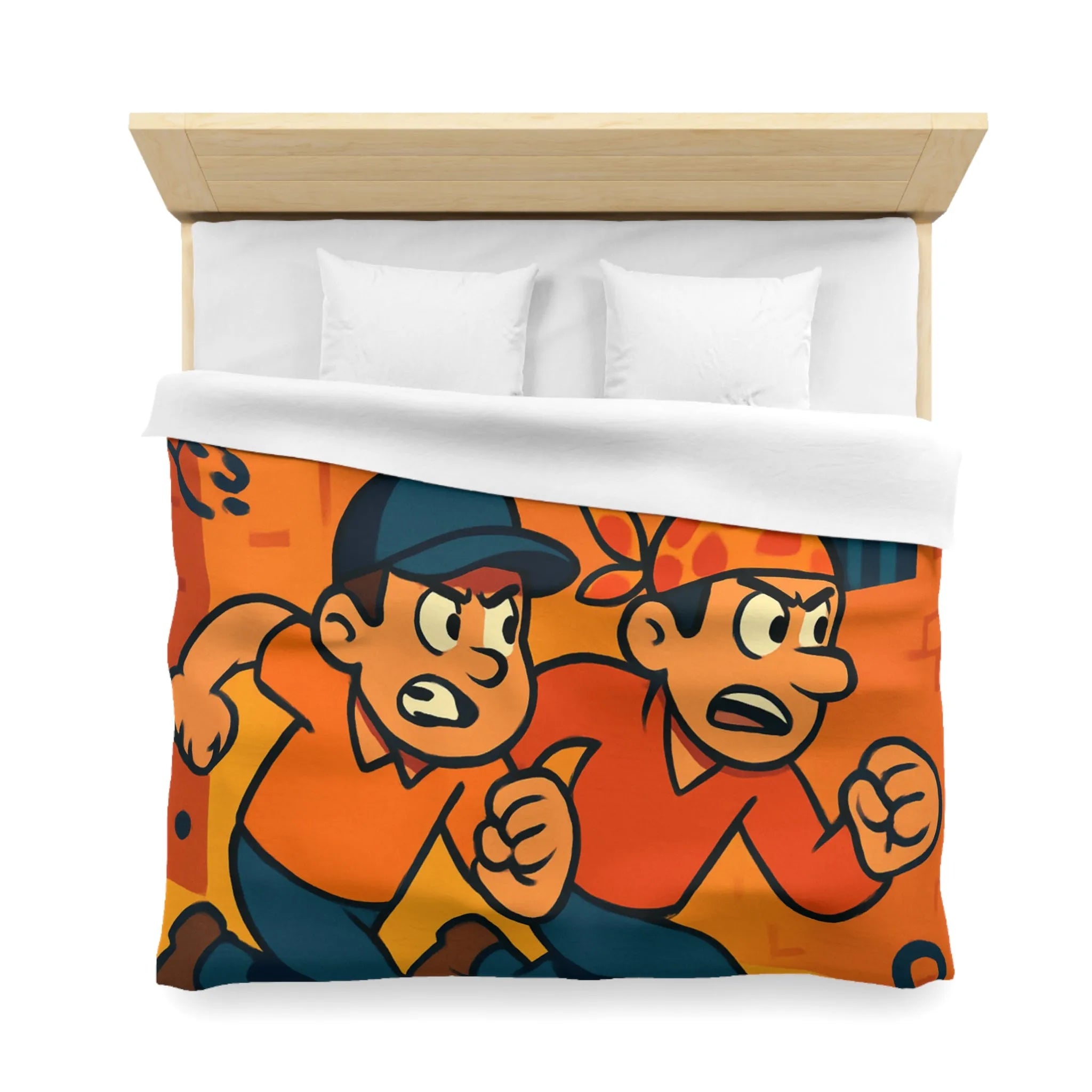 Housse de couette cartoon évasion prisonniers, ambiance aventure et couleurs vives captivantes