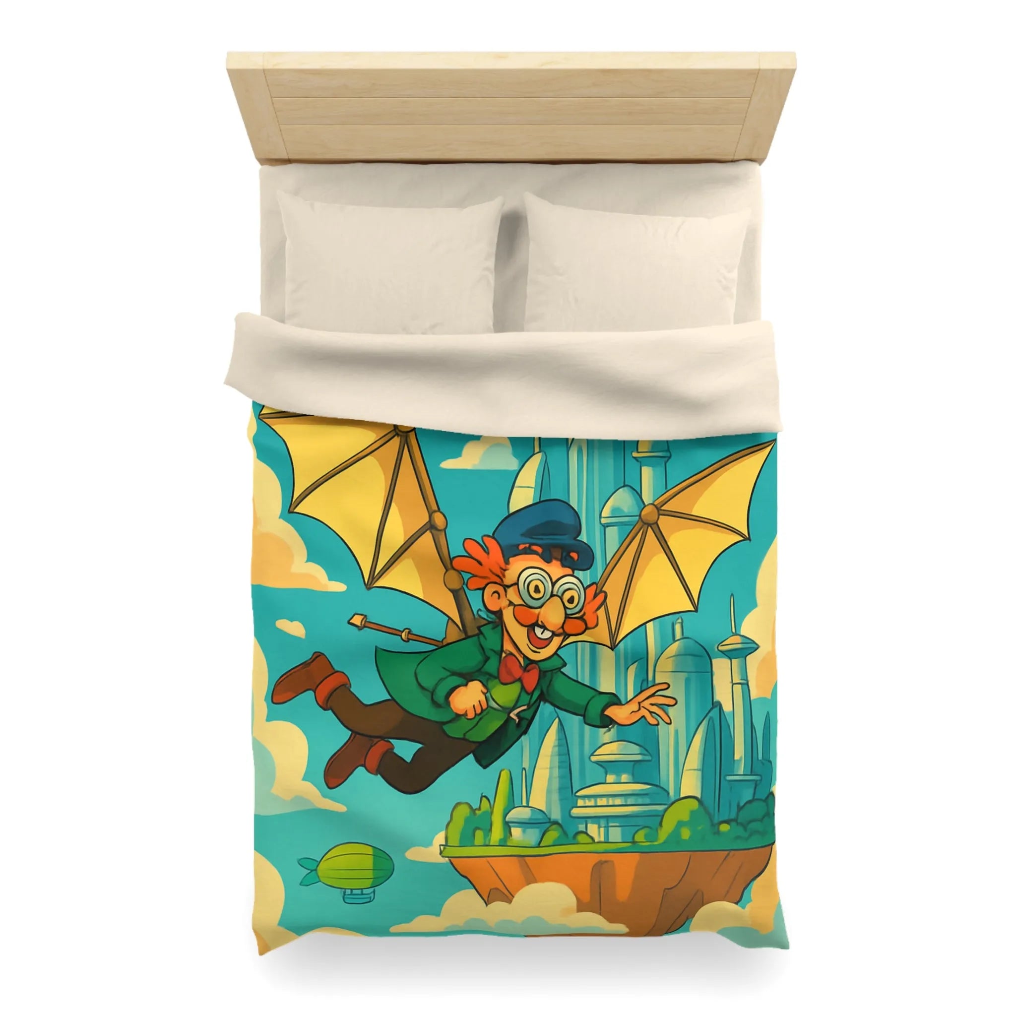 Housse de Couette Microfibre Art Graphique Contemporain Style Décoratif Chambre Tendance