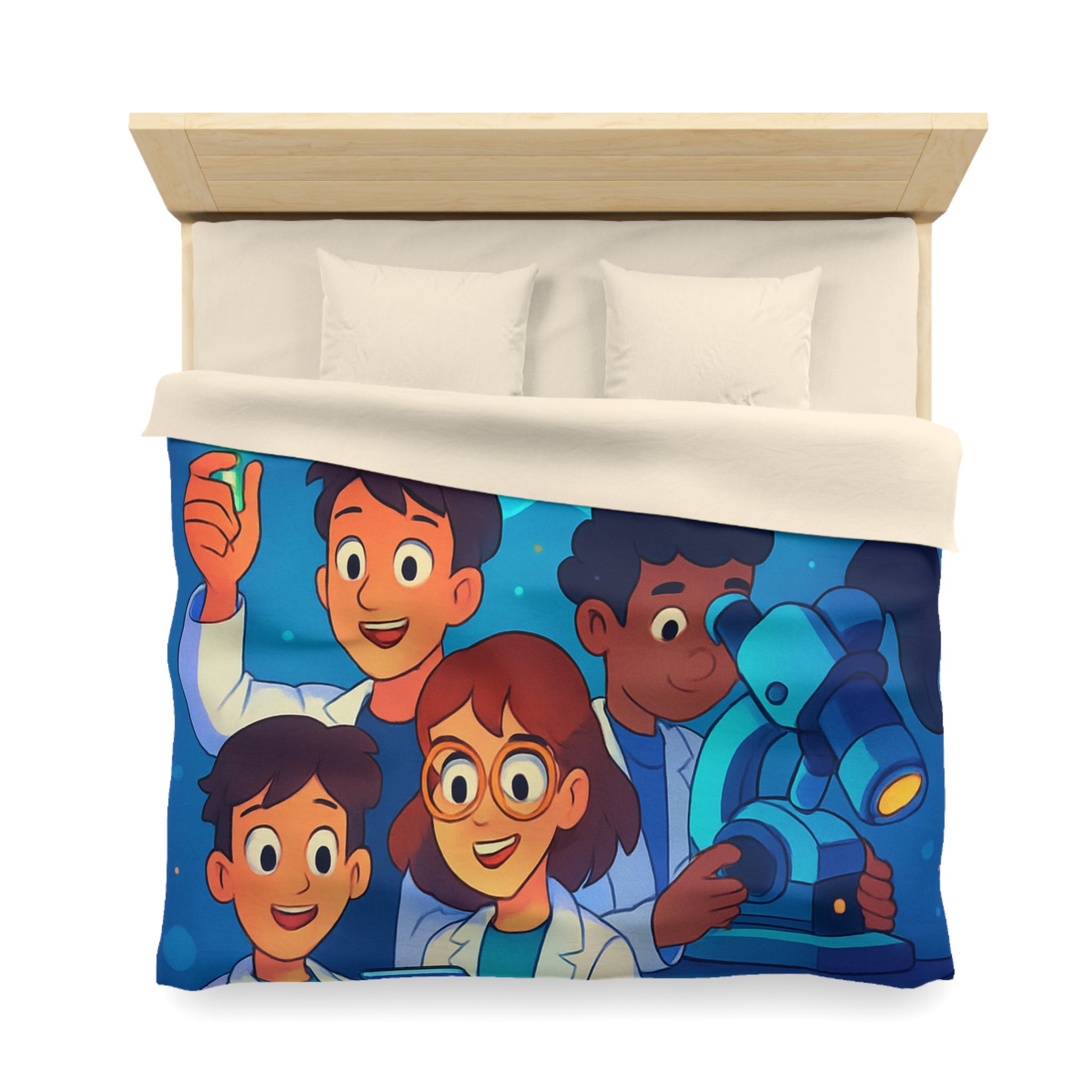 Housse de couette science fun pour enfants avec motifs ADN et chimie amusante