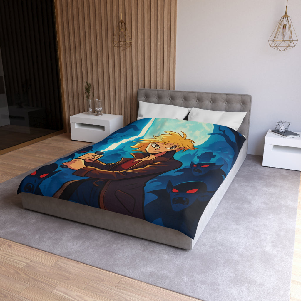 Housse de Couette Microfibre Motif Créatif Original Style Contemporain Chambre Élégante