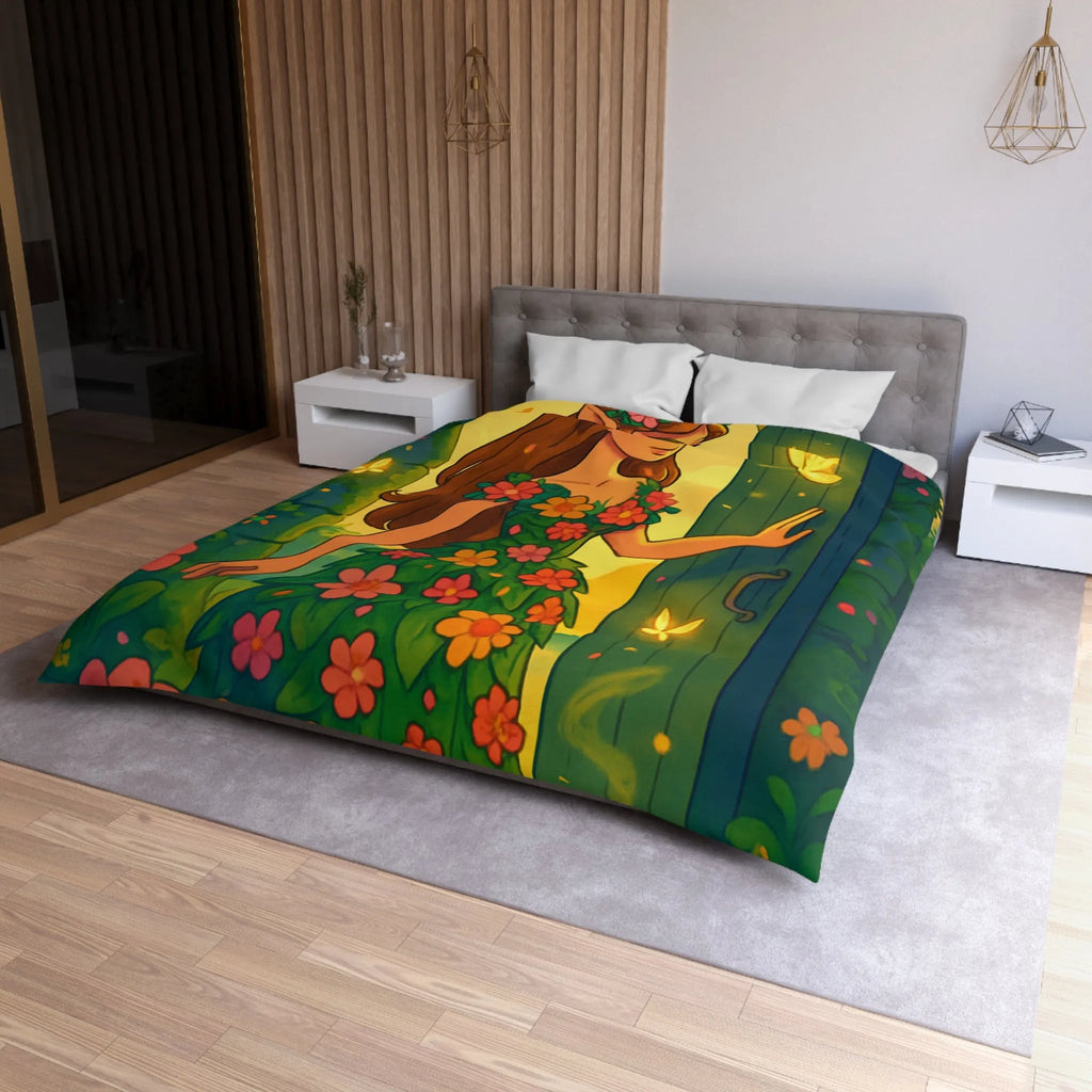 Élégante Housse Floral Elfique Inspirée par la Beauté Enchantée de la Nature Mystique