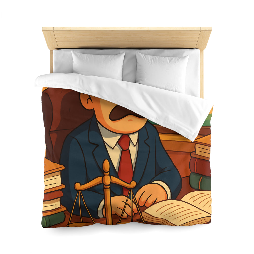 Housse de Couette Style Dessin Animé d'un Bureau d'Avocat avec Livres Colorés