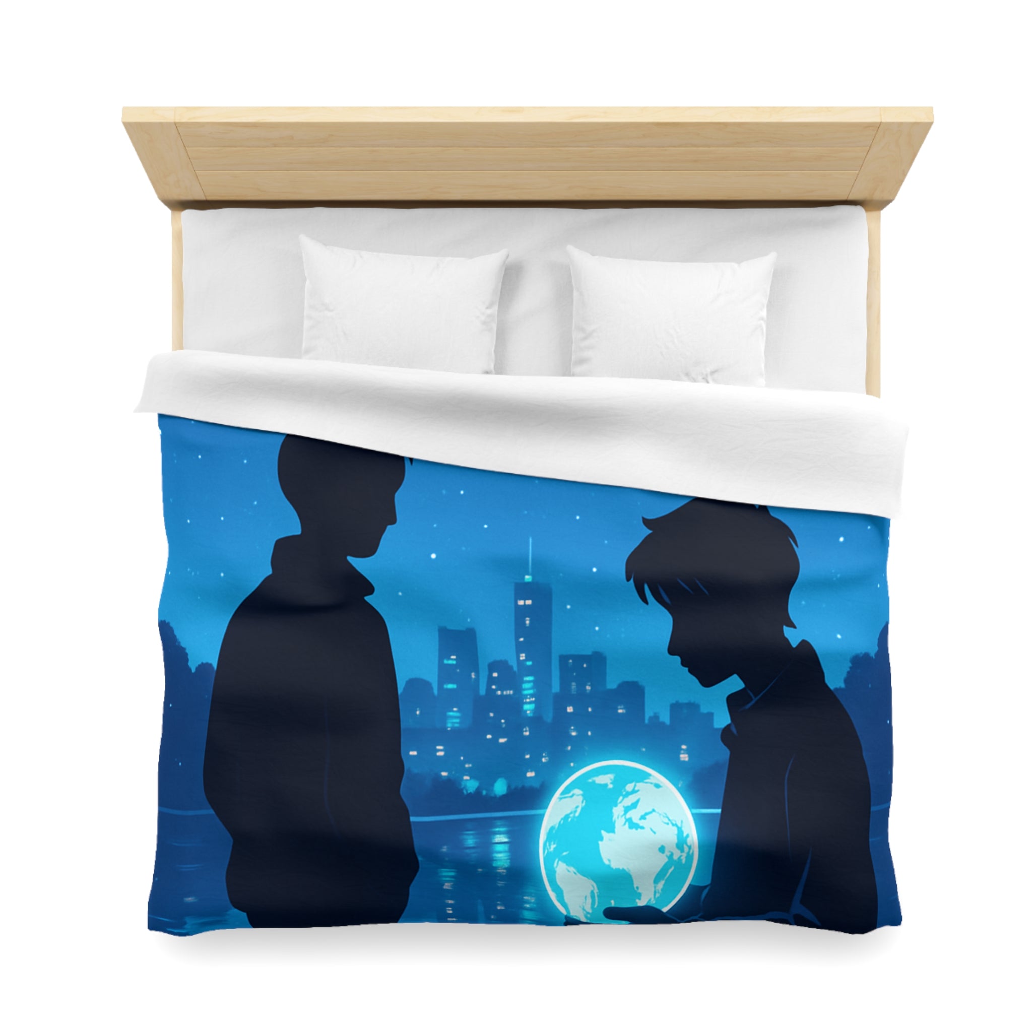 Housse de Couette Microfibre Design Artistique Moderne Décoration Chambre Confort Premium