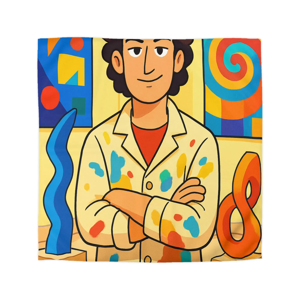 Housse de couette aux motifs abstraits de formes géométriques et couleurs vives joyeuses