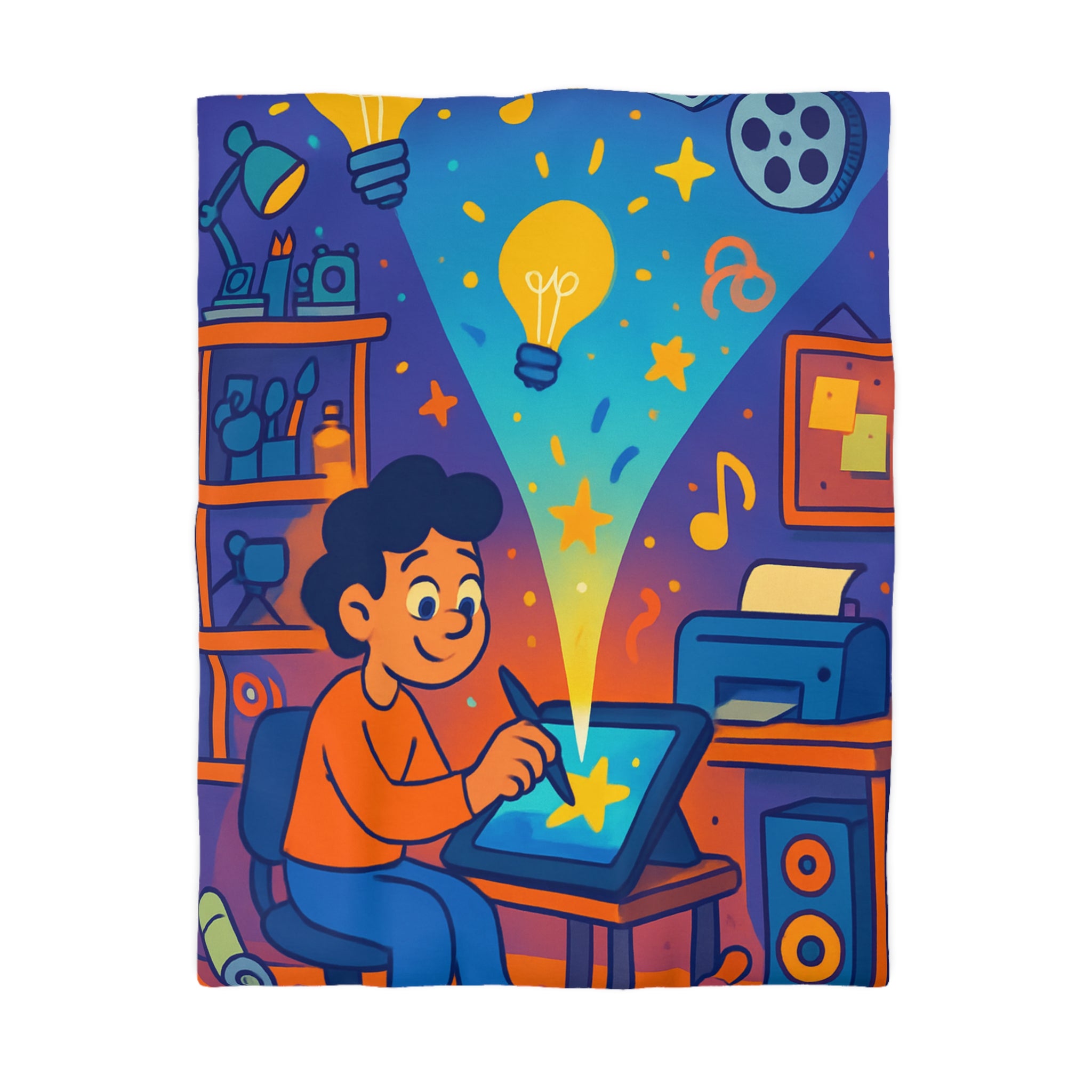 Housse de couette vibrante pour passionnés d'art numérique et créativité éclatante