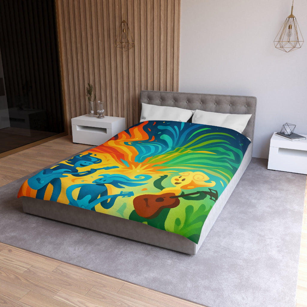 Housse de Couette Microfibre Illustration Unique Design Moderne Décoration Intérieure Raffinée