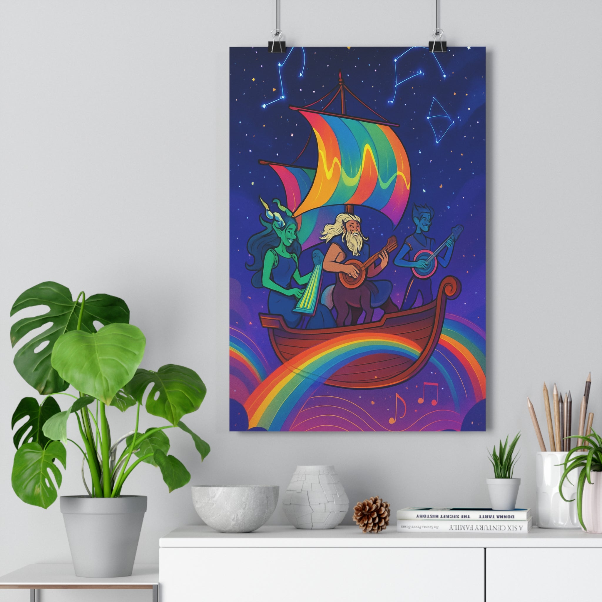 Poster décoratif fantastique bleu violet aventure musique chambre salon moderne art mural original qualité