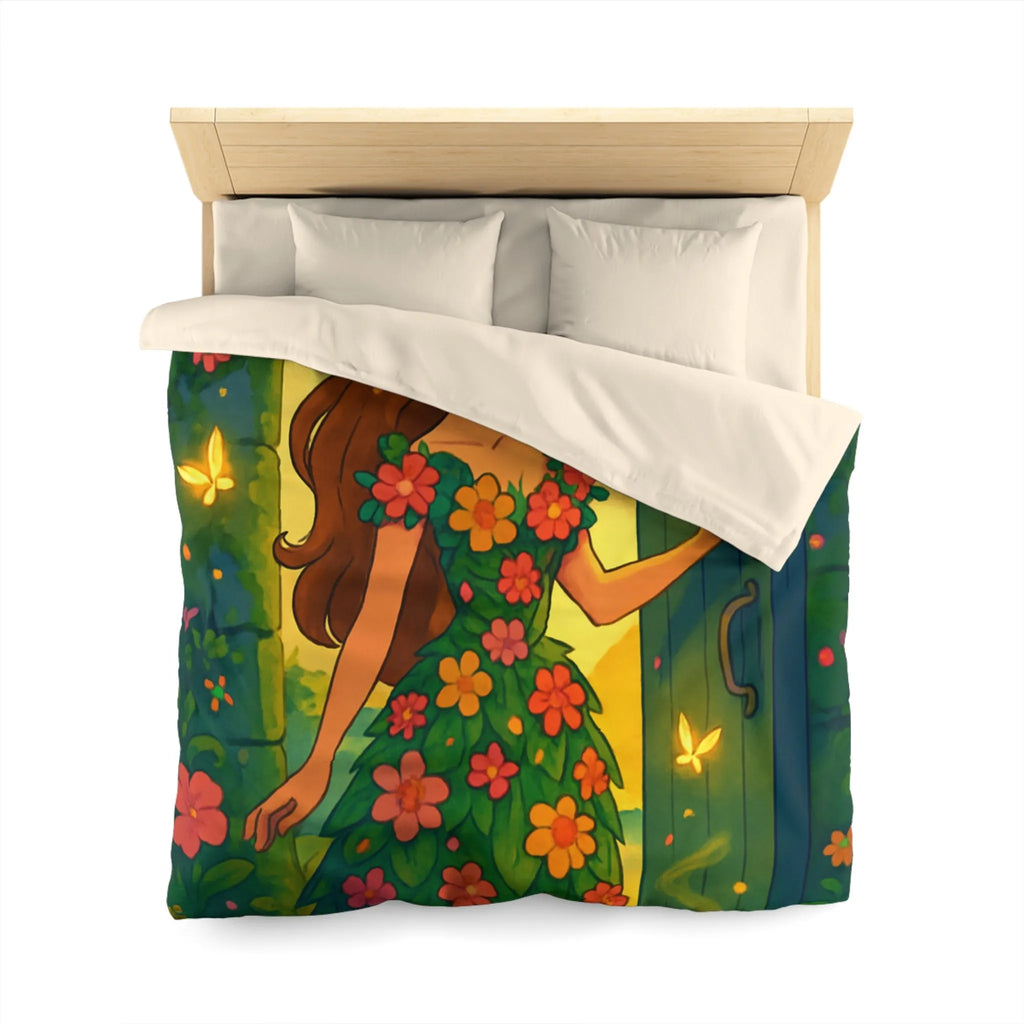Élégante Housse Floral Elfique Inspirée par la Beauté Enchantée de la Nature Mystique