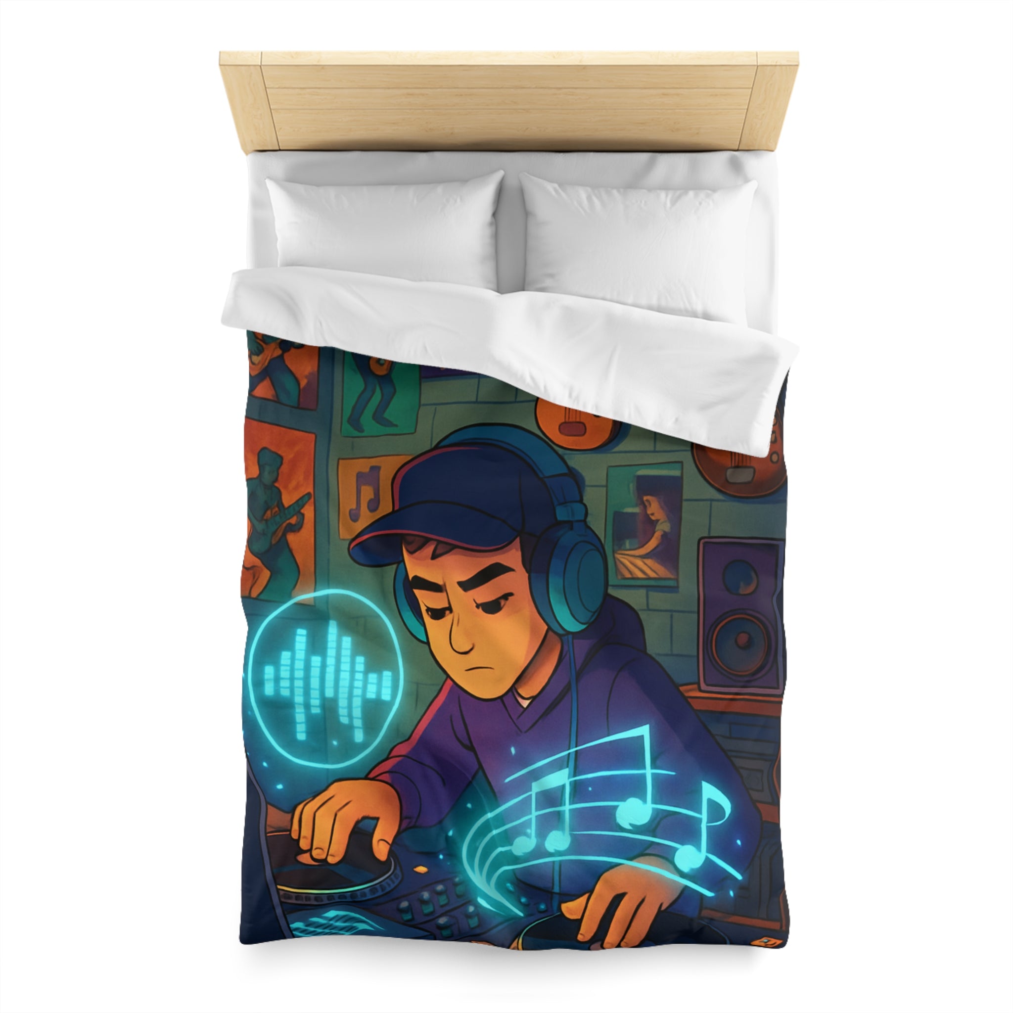 Housse de Couette Microfibre Illustration Unique Design Moderne Décoration Intérieure Raffinée