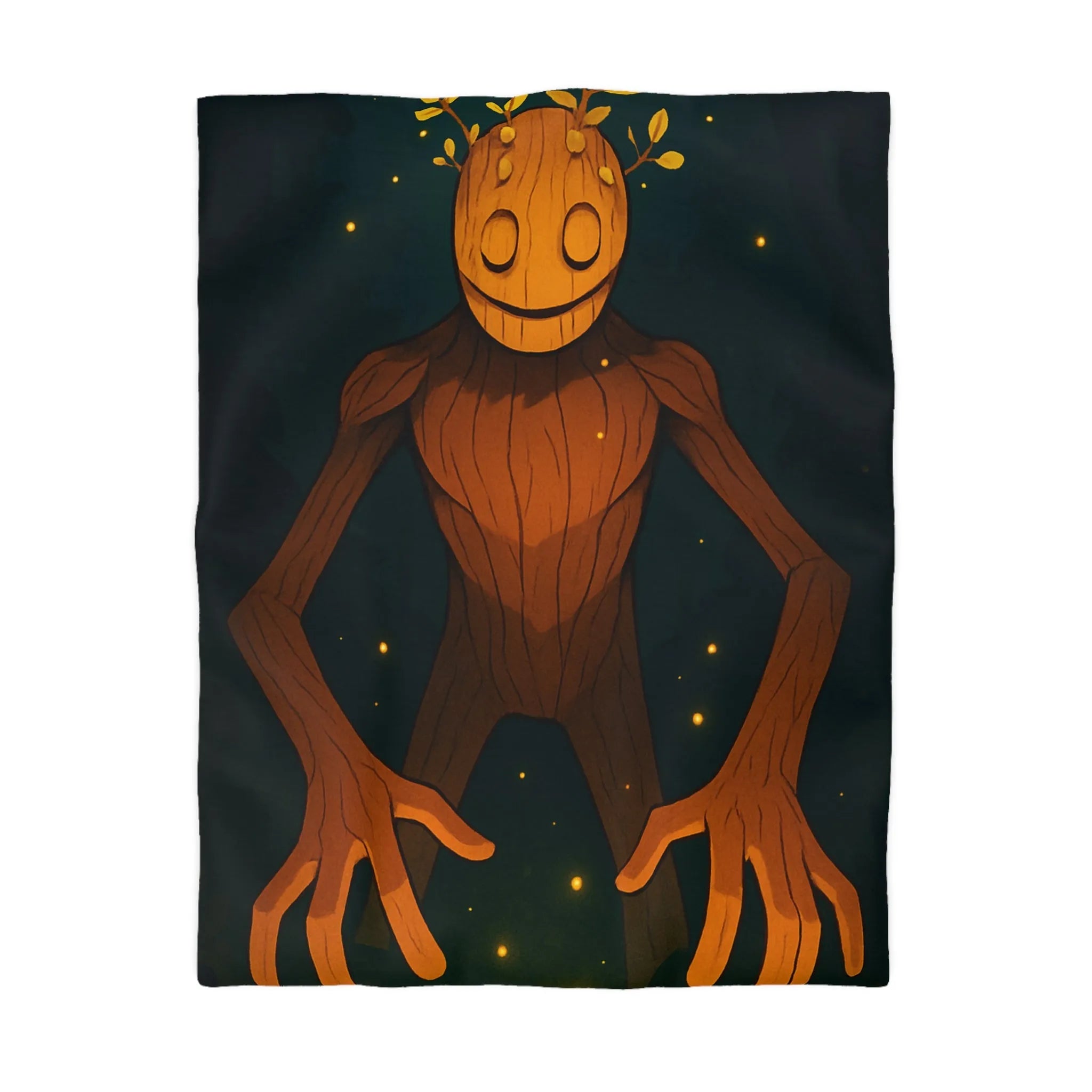 Chambre imaginative avec housse de couette créature mystique enchantée dans forêt lumineuse