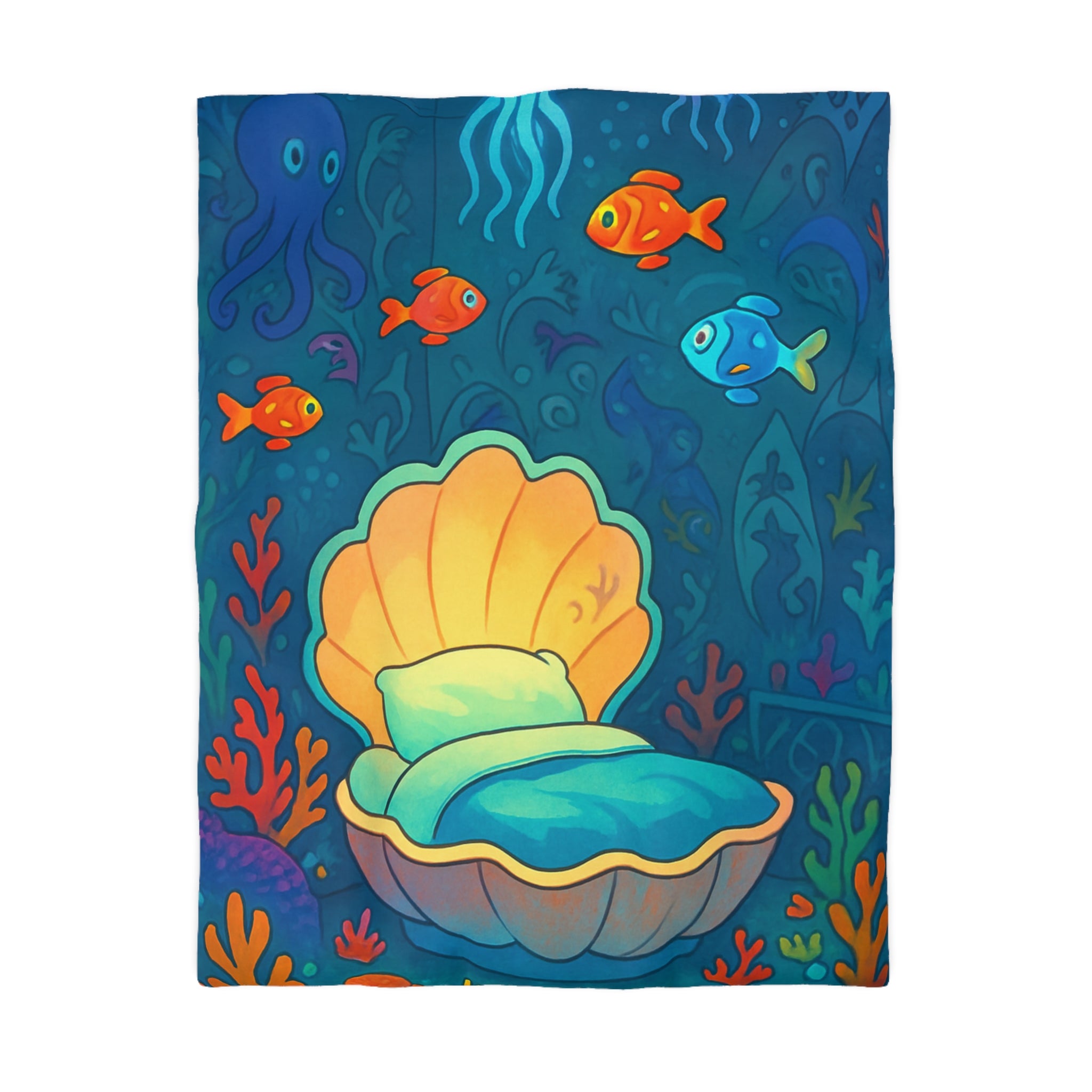 Plongée onirique sous-marine : Univers enchanteur pour chambre à coucher style marin