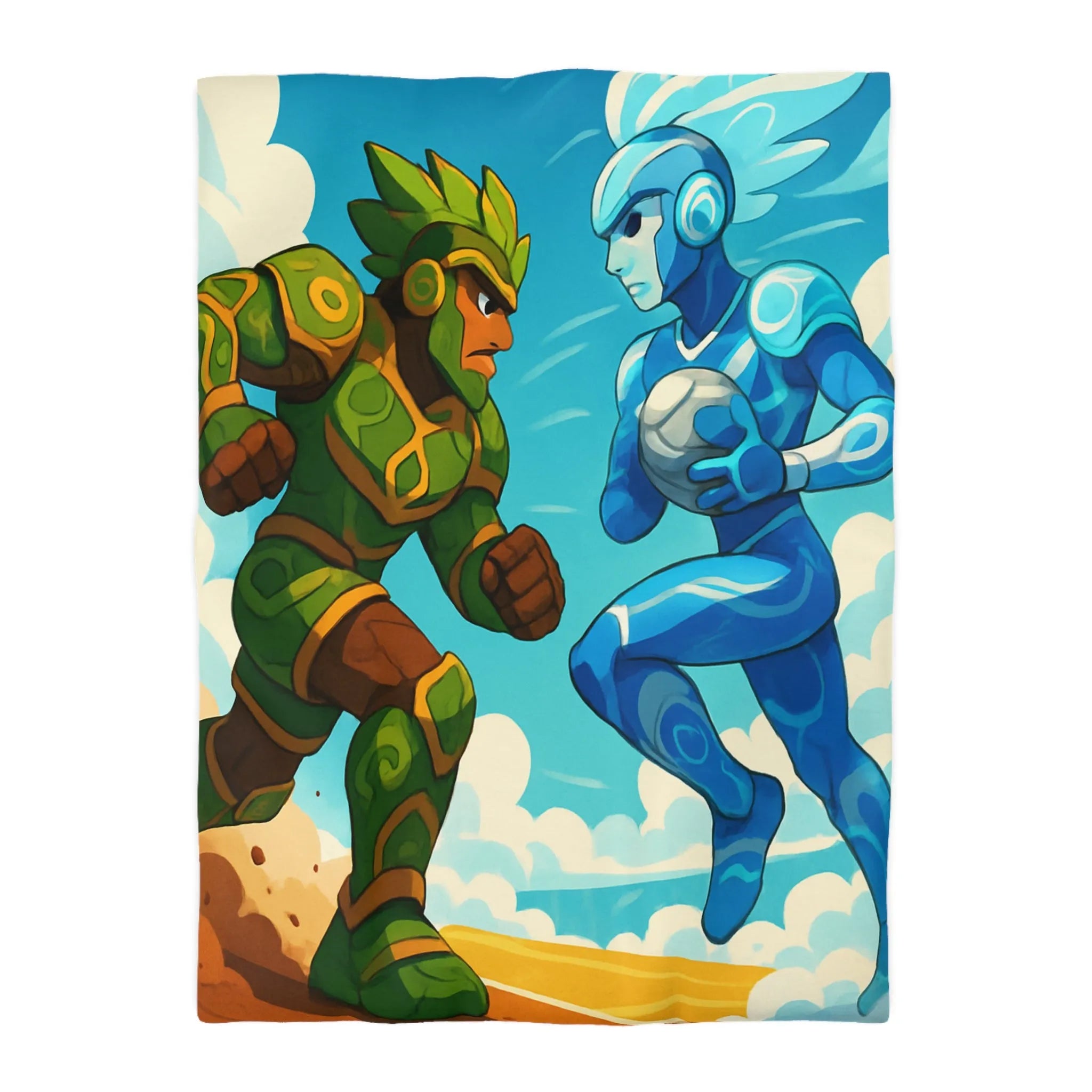 Énergie et Éléments Fusionnent dans un Duel Artistique Coloré pour Housse de Couette