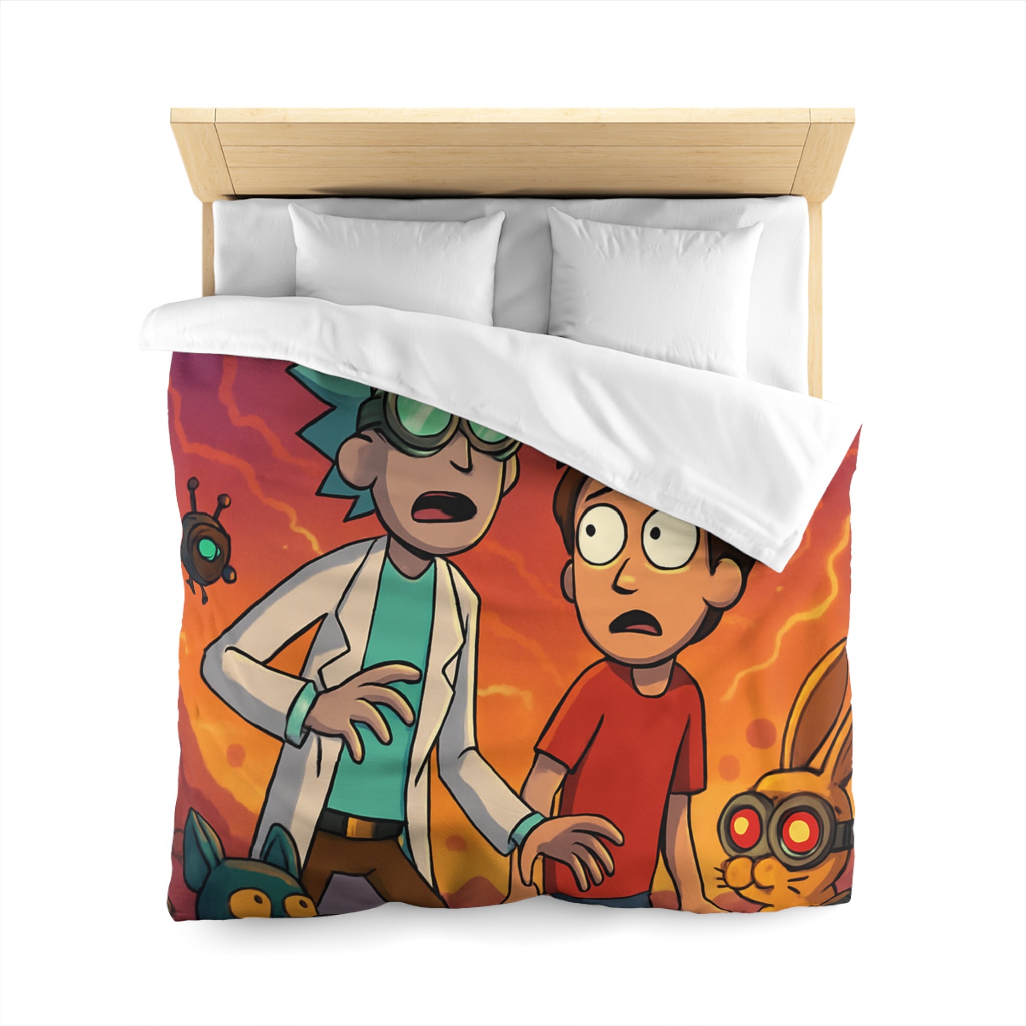 Housse de Couette Microfibre Motif Créatif Original Style Contemporain Chambre Élégante