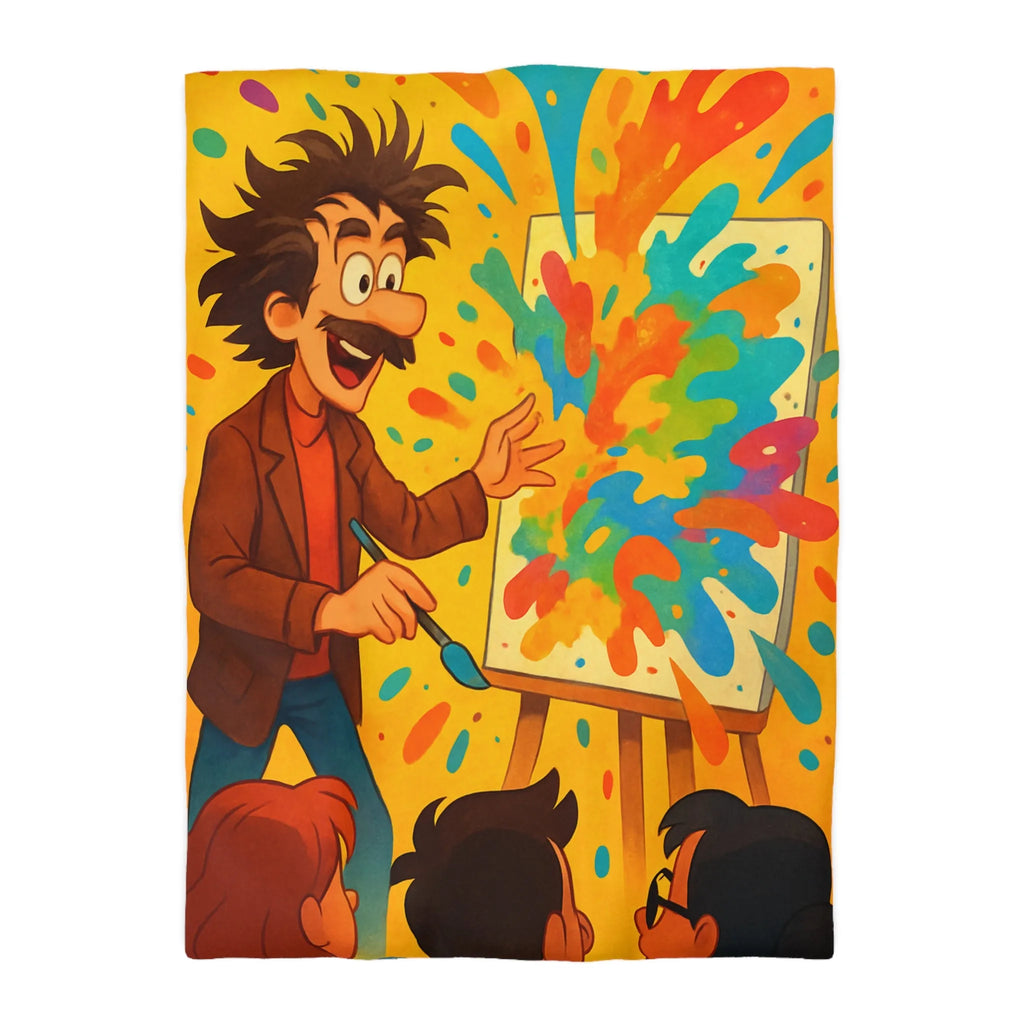 Housse de couette inspirée d'artiste créatif avec explosion de couleurs vibrantes et joyeuses