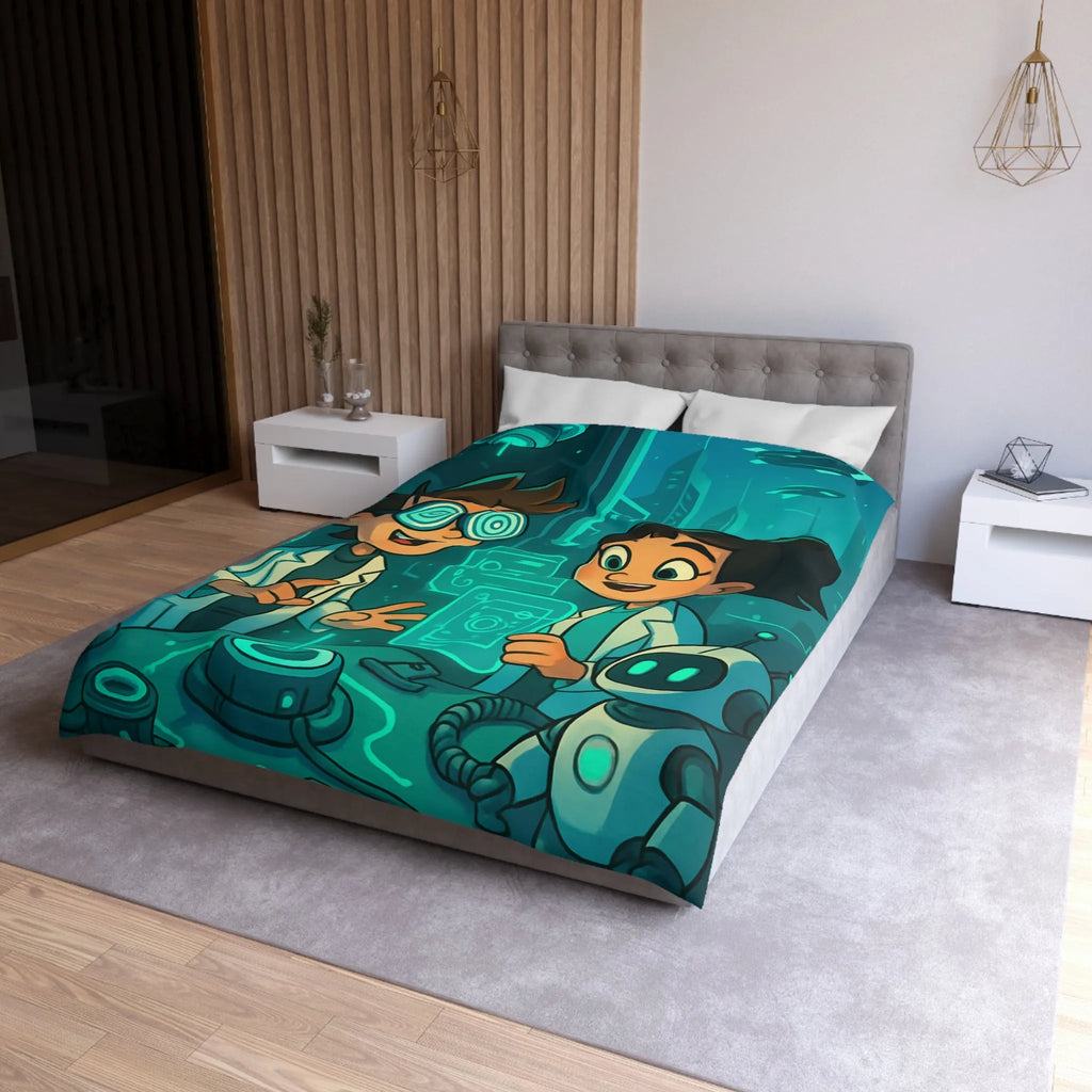 Housse de Couette Microfibre Art Graphique Contemporain Style Décoratif Chambre Tendance