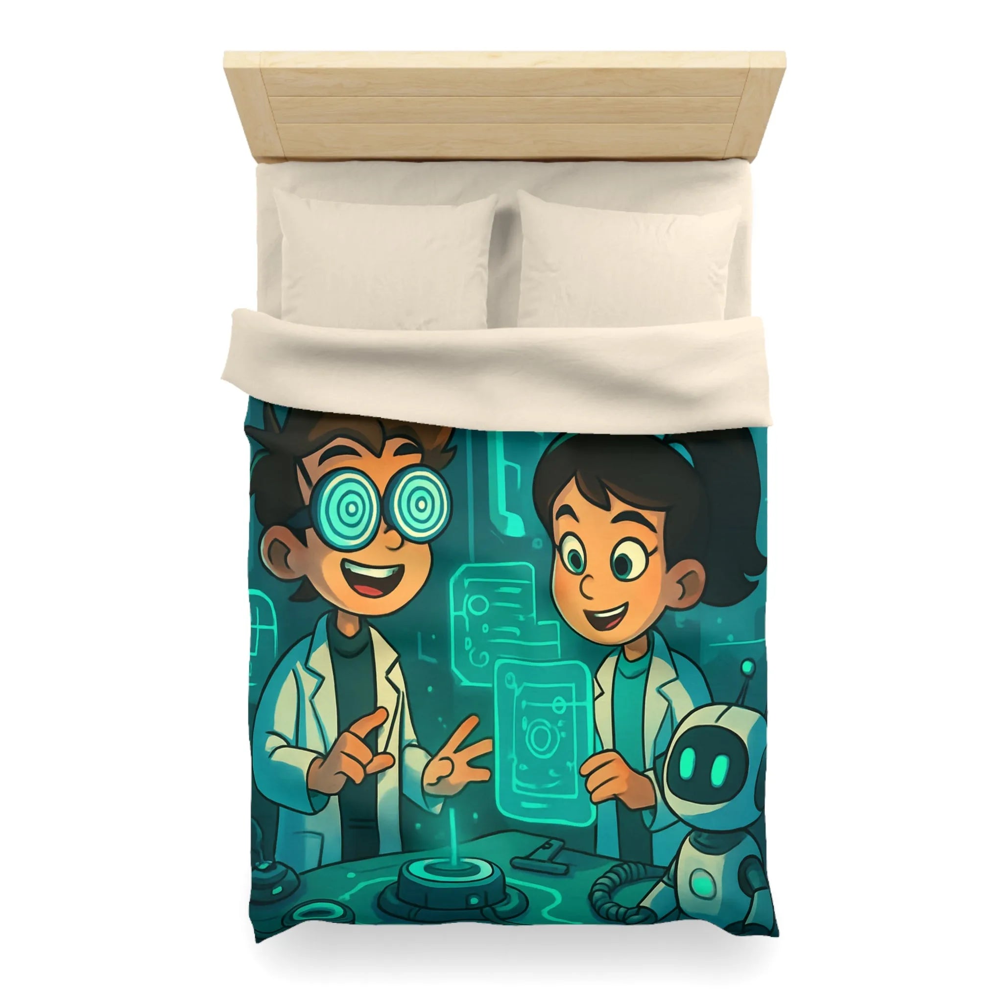 Housse de Couette Microfibre Art Graphique Contemporain Style Décoratif Chambre Tendance