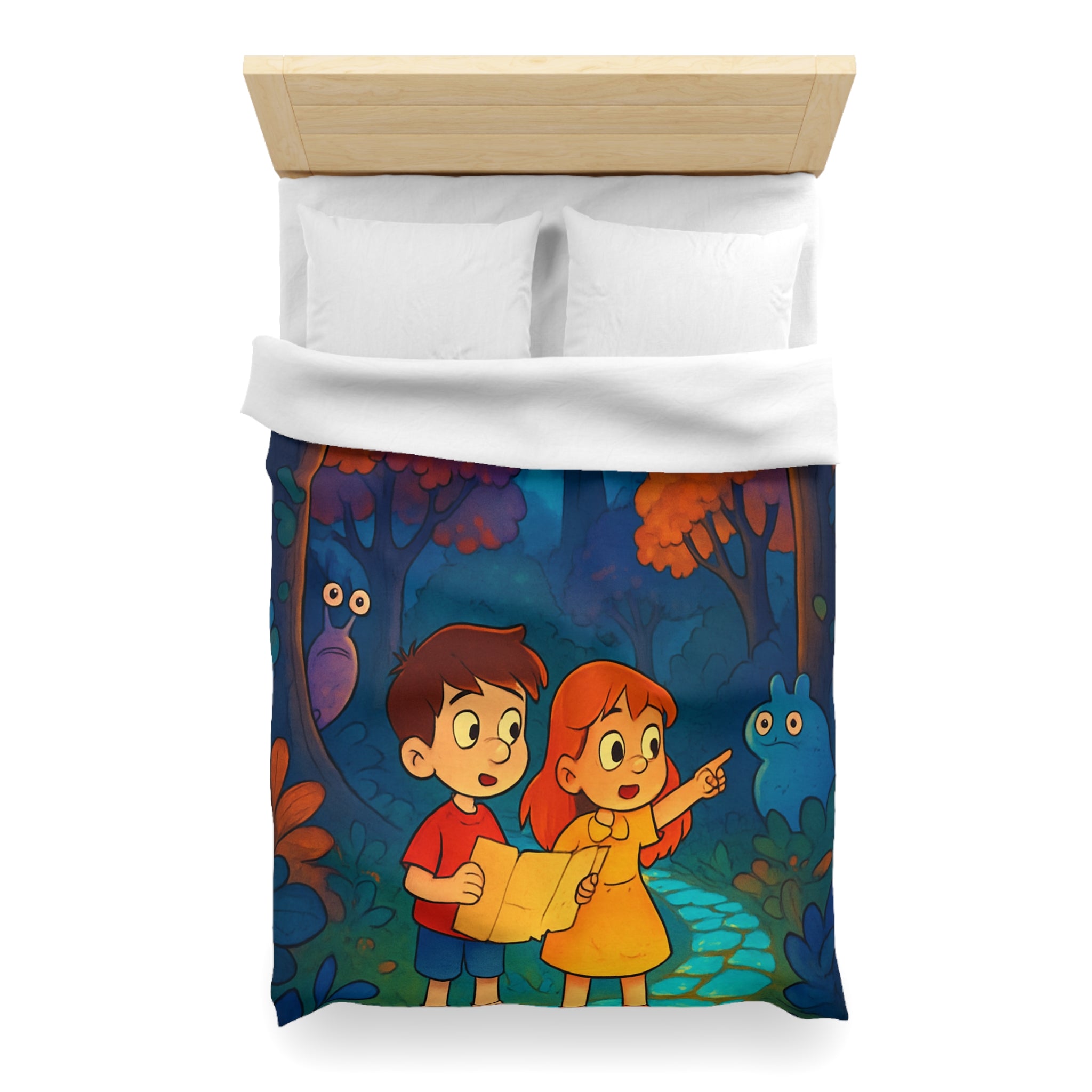 Housse de Couette Microfibre Illustration Unique Design Moderne Décoration Intérieure Raffinée