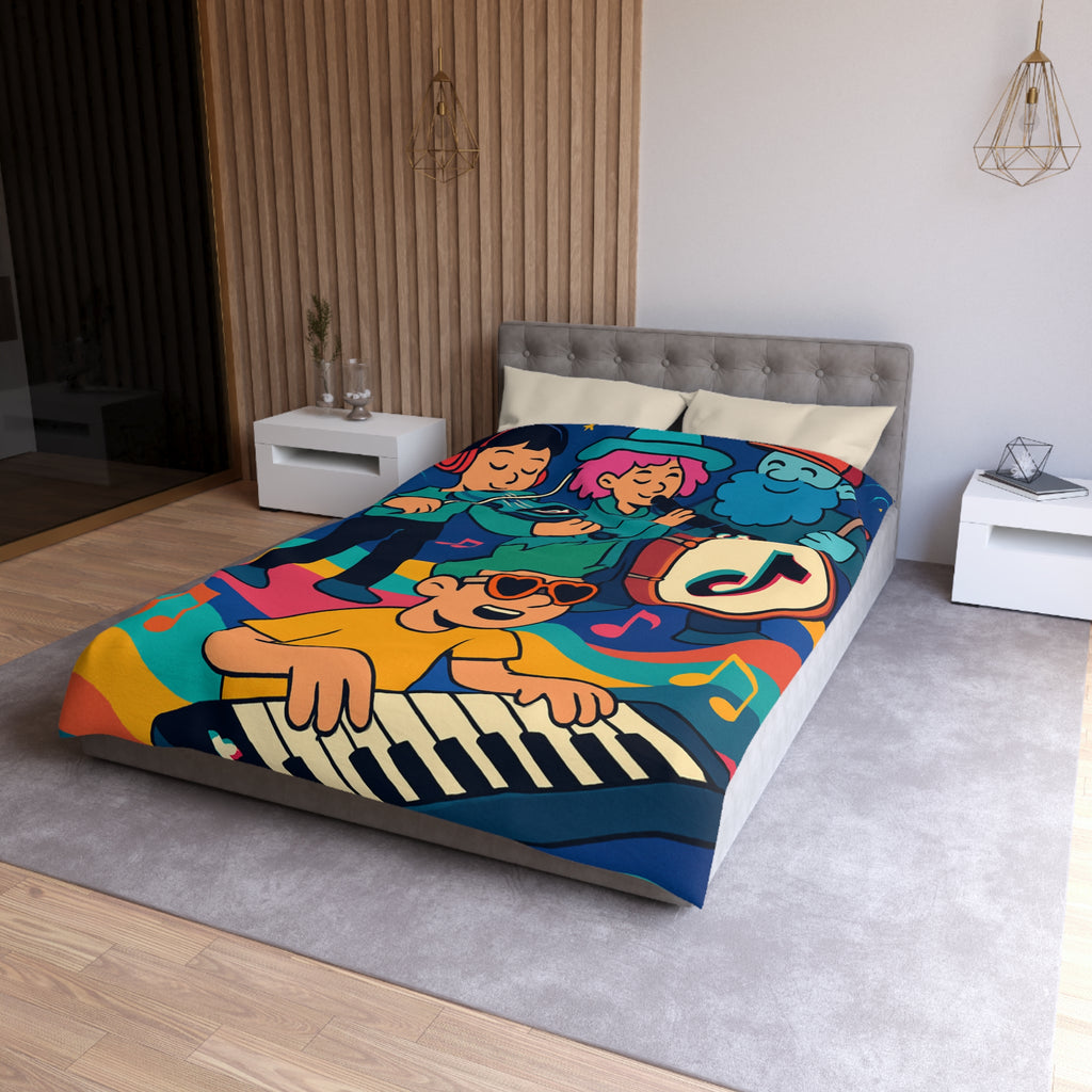 Housse de Couette Microfibre Illustration Unique Design Moderne Décoration Intérieure Raffinée