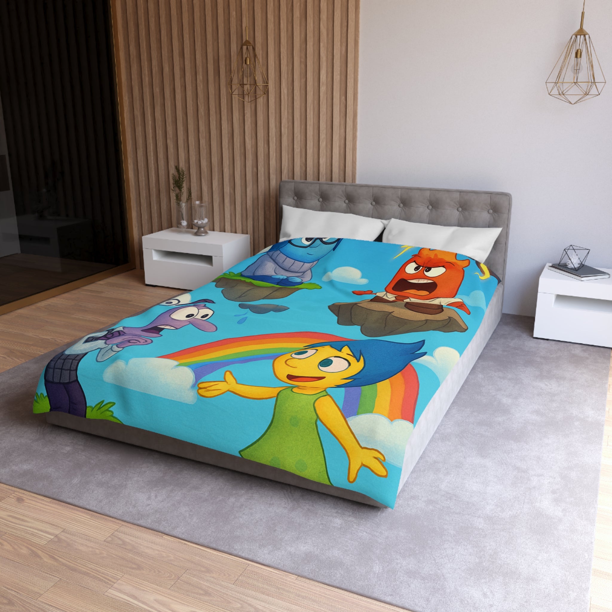 Housse de Couette Microfibre Illustration Unique Design Moderne Décoration Intérieure Raffinée