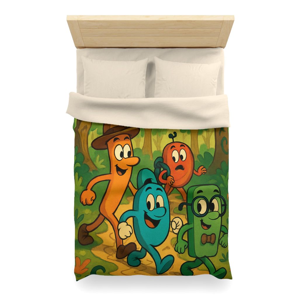 Housse de Couette Microfibre Motif Créatif Original Style Contemporain Chambre Élégante