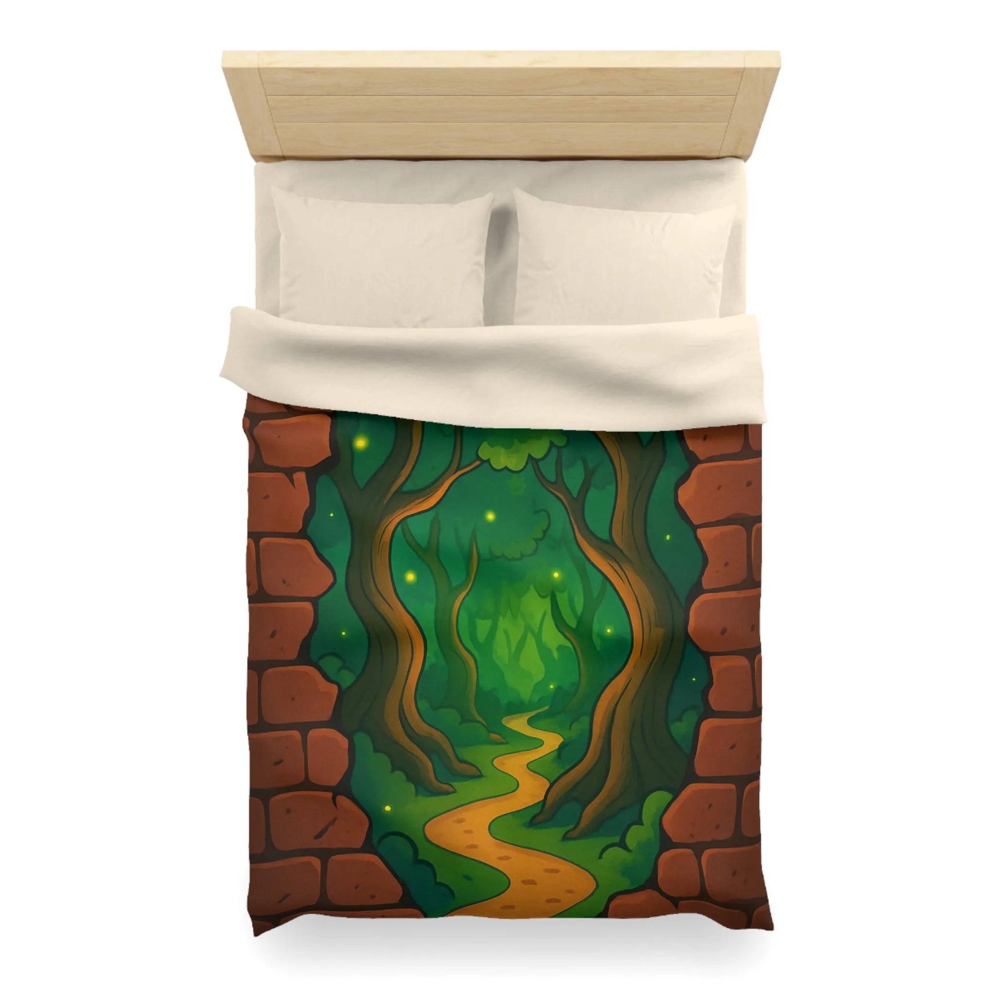 Enchanted Forest Path Through Brick Wall Creates Mystical Journey for Dreamy Bedroom Decor