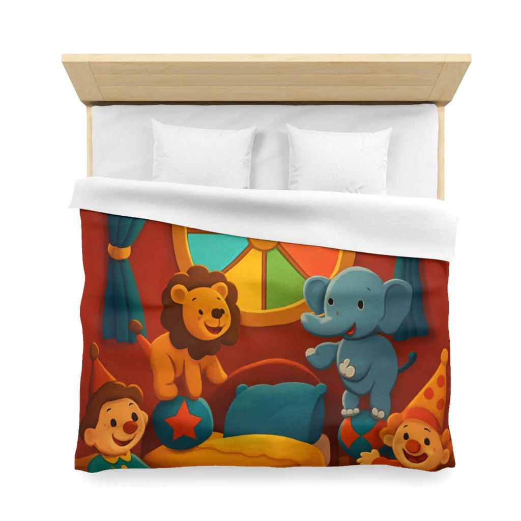 Housse de Couette Cirque Joyeux avec Animaux et Clowns pour Enfants