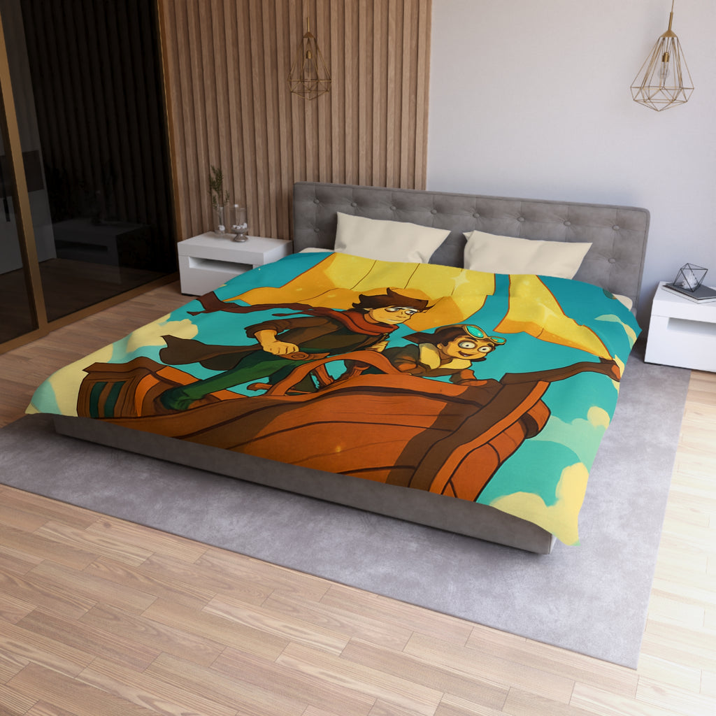 Housse de Couette Microfibre Motif Créatif Original Style Contemporain Chambre Élégante