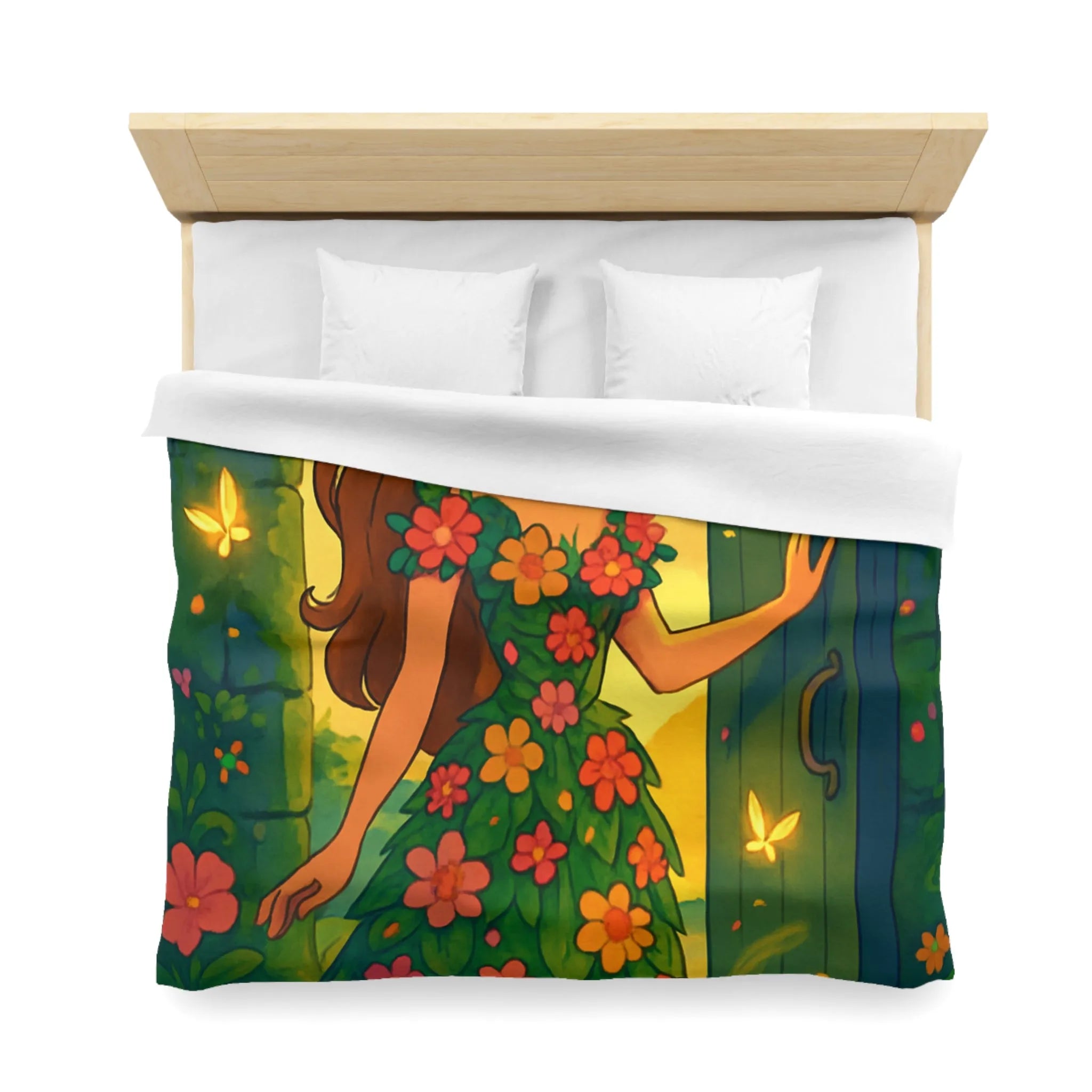 Élégante Housse Floral Elfique Inspirée par la Beauté Enchantée de la Nature Mystique