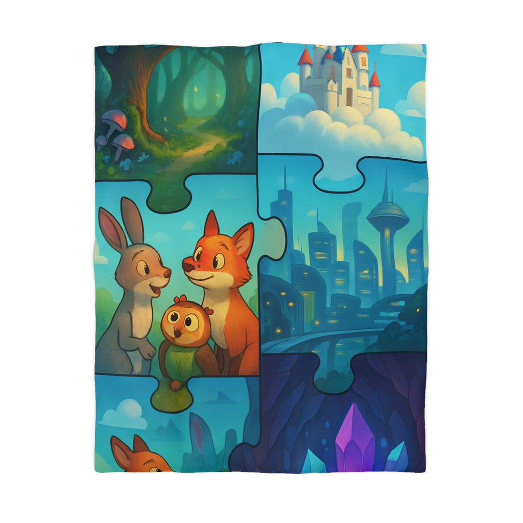 Housse de Couette Microfibre Design Artistique Moderne Décoration Chambre Confort Premium