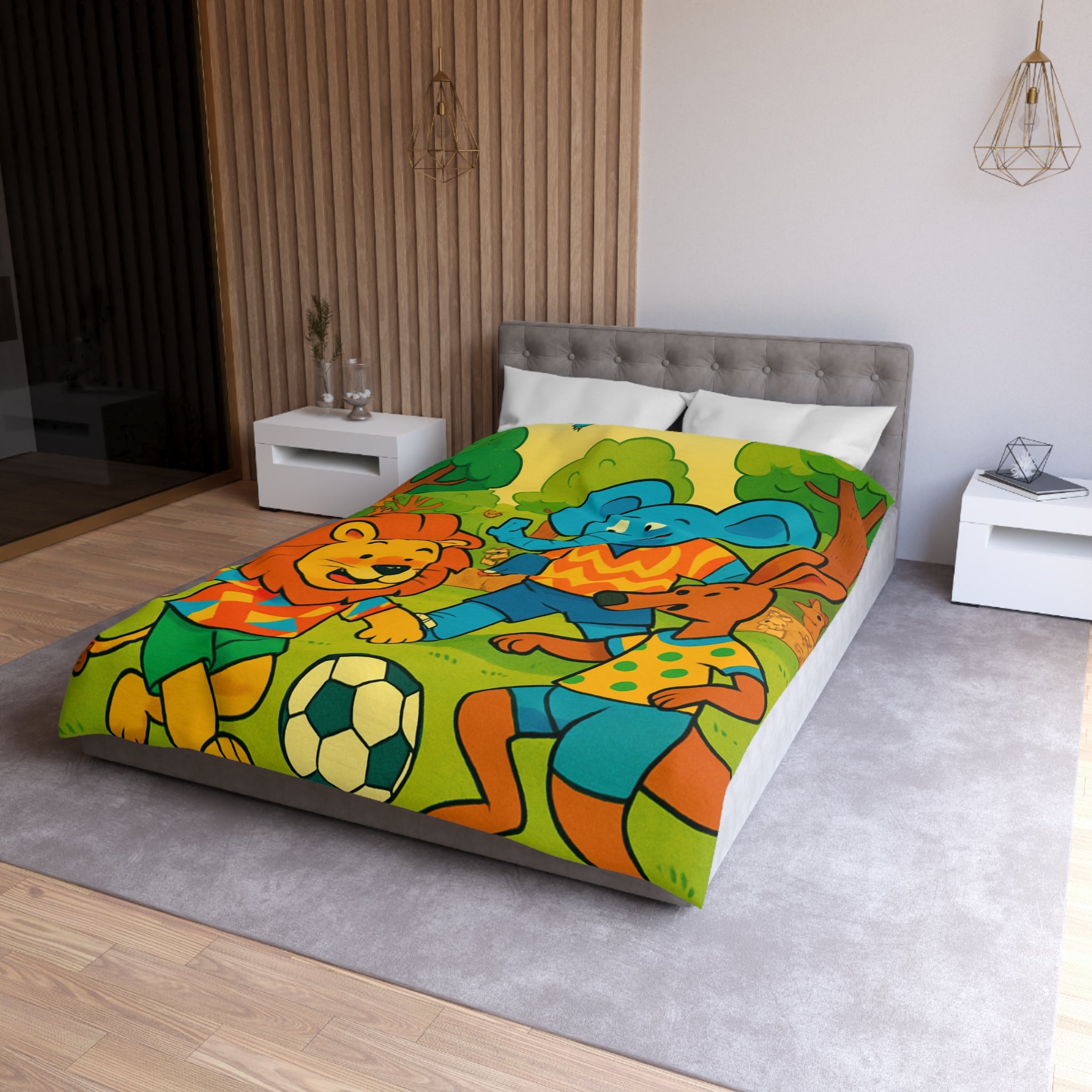 Housse de Couette Microfibre Motif Créatif Original Style Contemporain Chambre Élégante