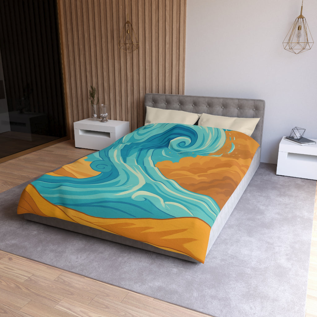 Magnifique houle turquoise dynamique avec désert doré pour chambre moderne et artistique