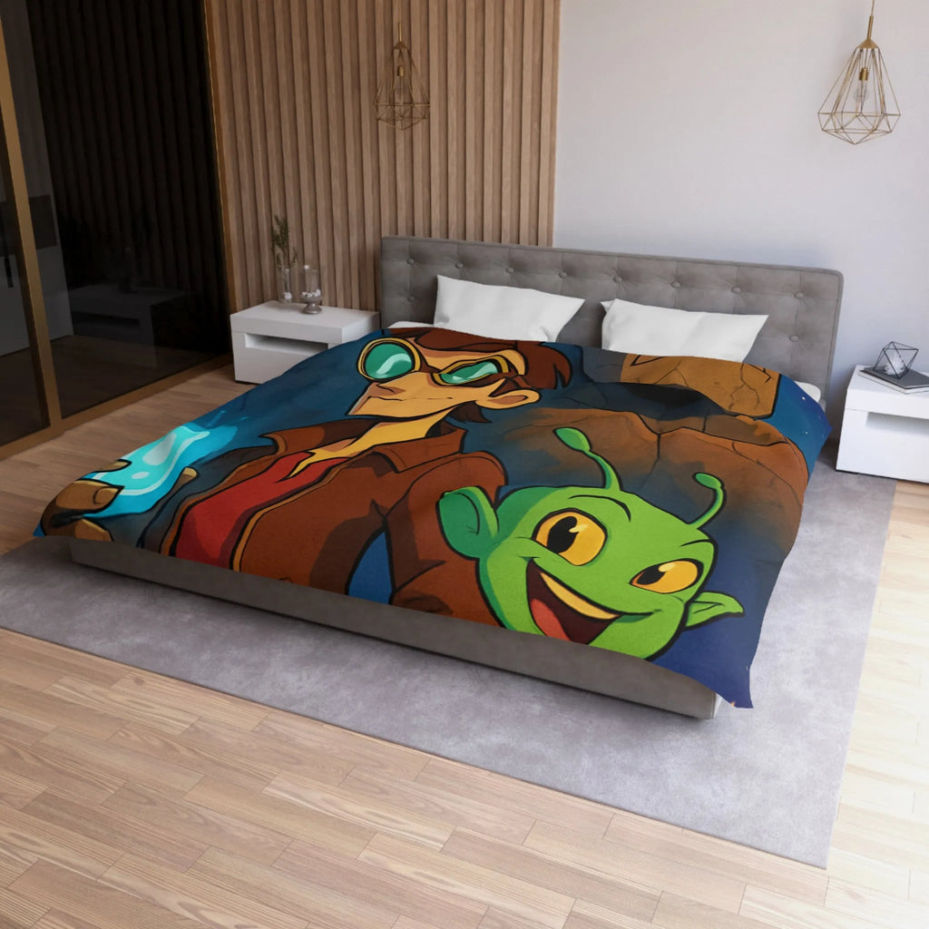 Housse de Couette Enfantine avec Personnages de Science-Fiction Stylisés et Univers Fantastique