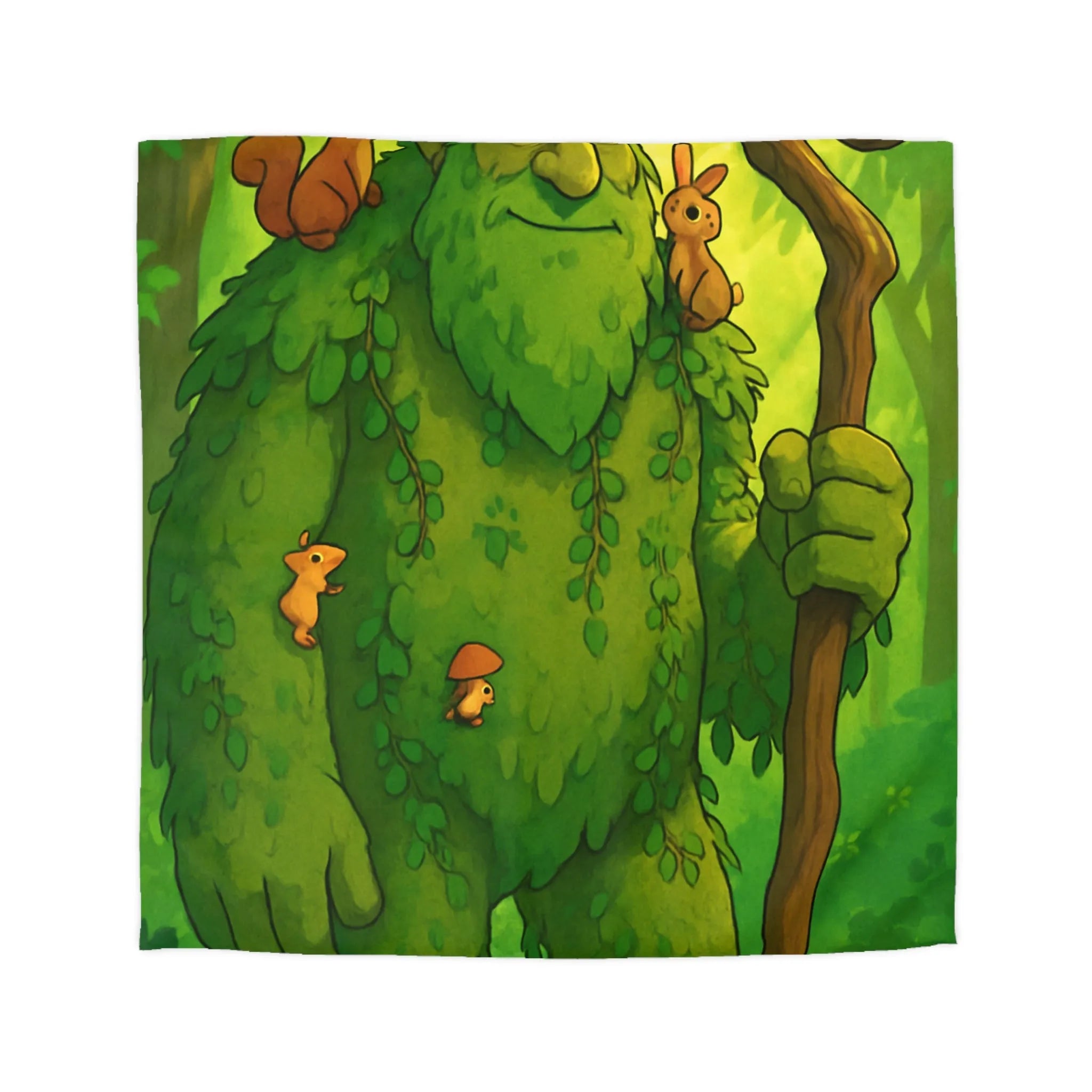 Housse de Couette Enchantée avec Géant Végétal et Forêt de Rêve pour Enfants Héritage