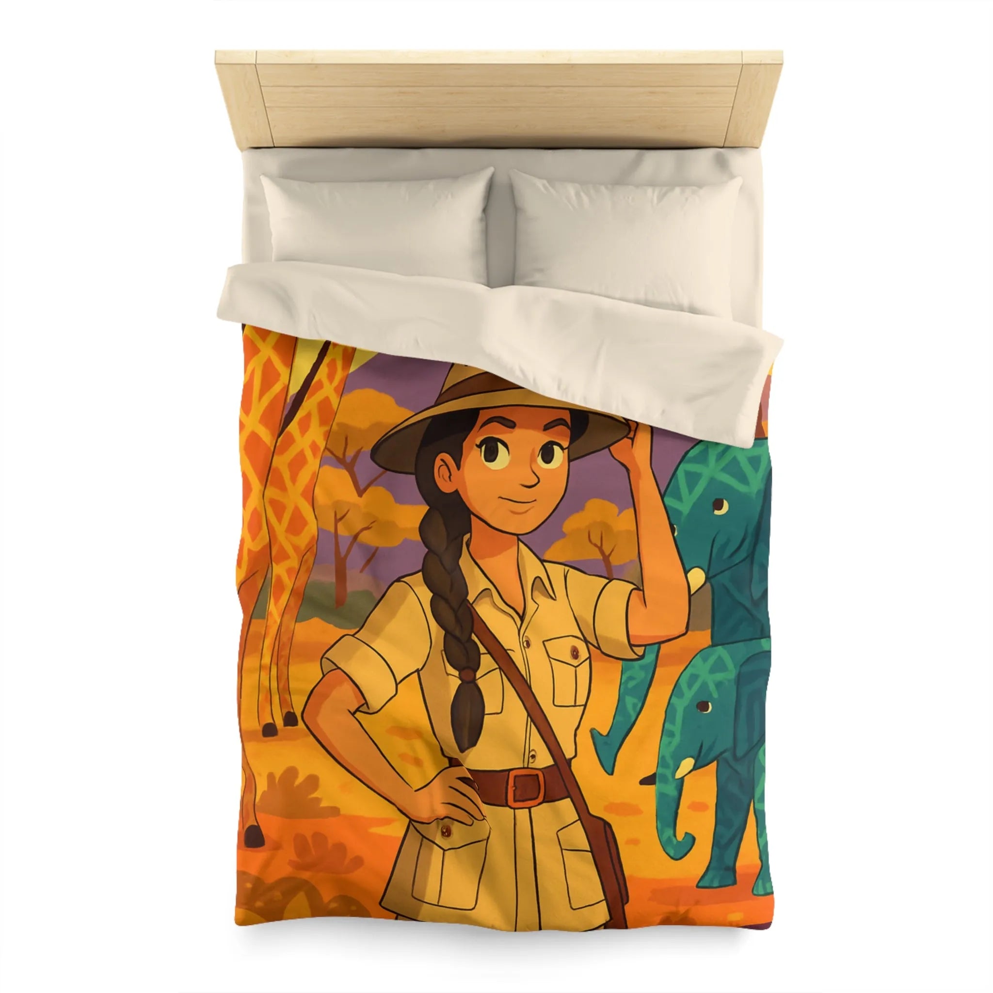 Housse de Couette Microfibre Art Graphique Contemporain Style Décoratif Chambre Tendance