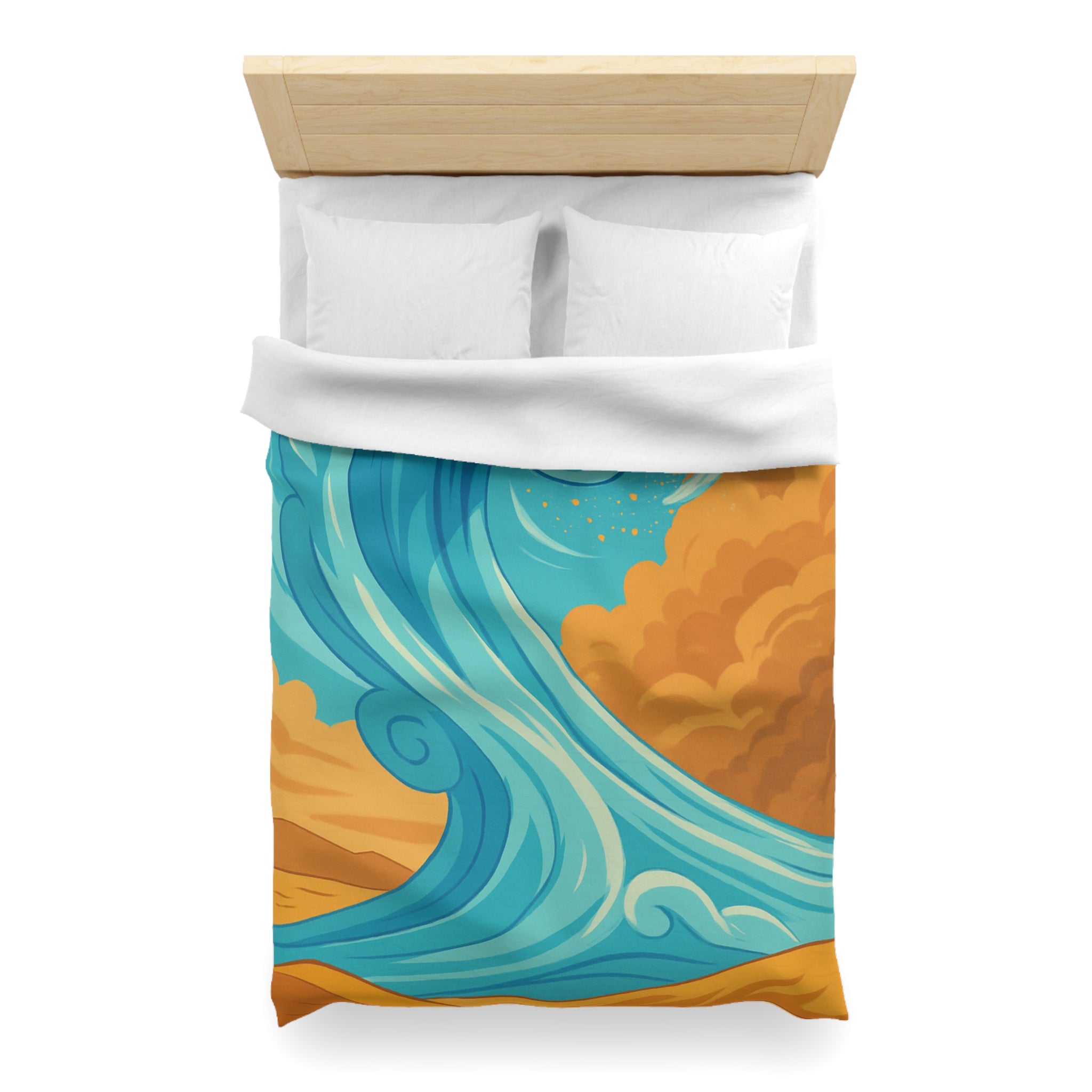 Magnifique houle turquoise dynamique avec désert doré pour chambre moderne et artistique