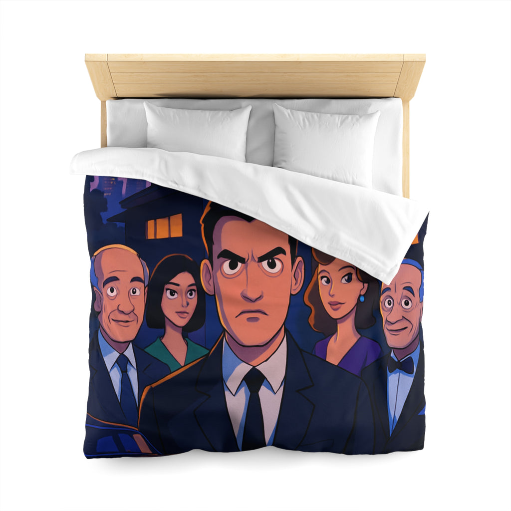 Housse de Couette Microfibre Design Artistique Moderne Décoration Chambre Confort Premium