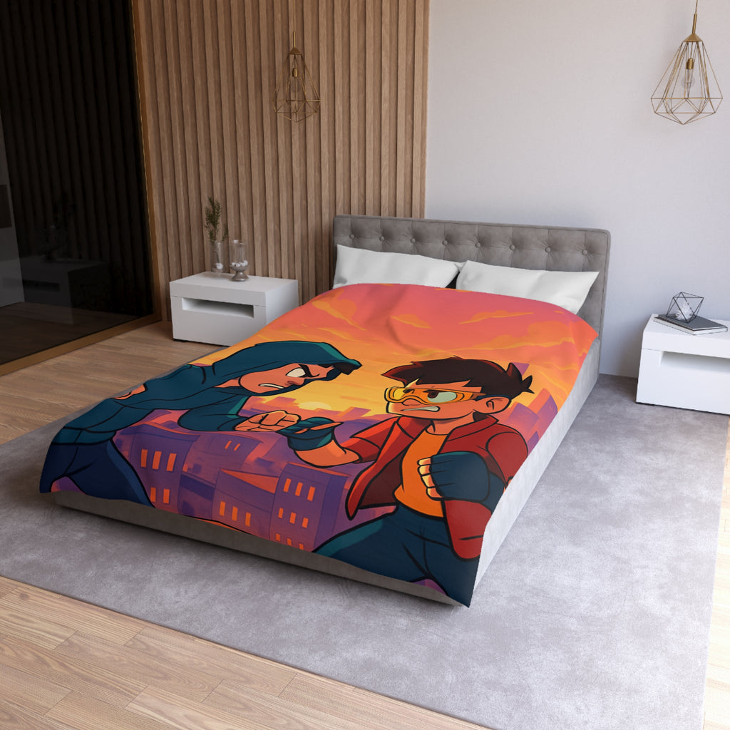 Housse de Couette Microfibre Design Artistique Moderne Décoration Chambre Confort Premium