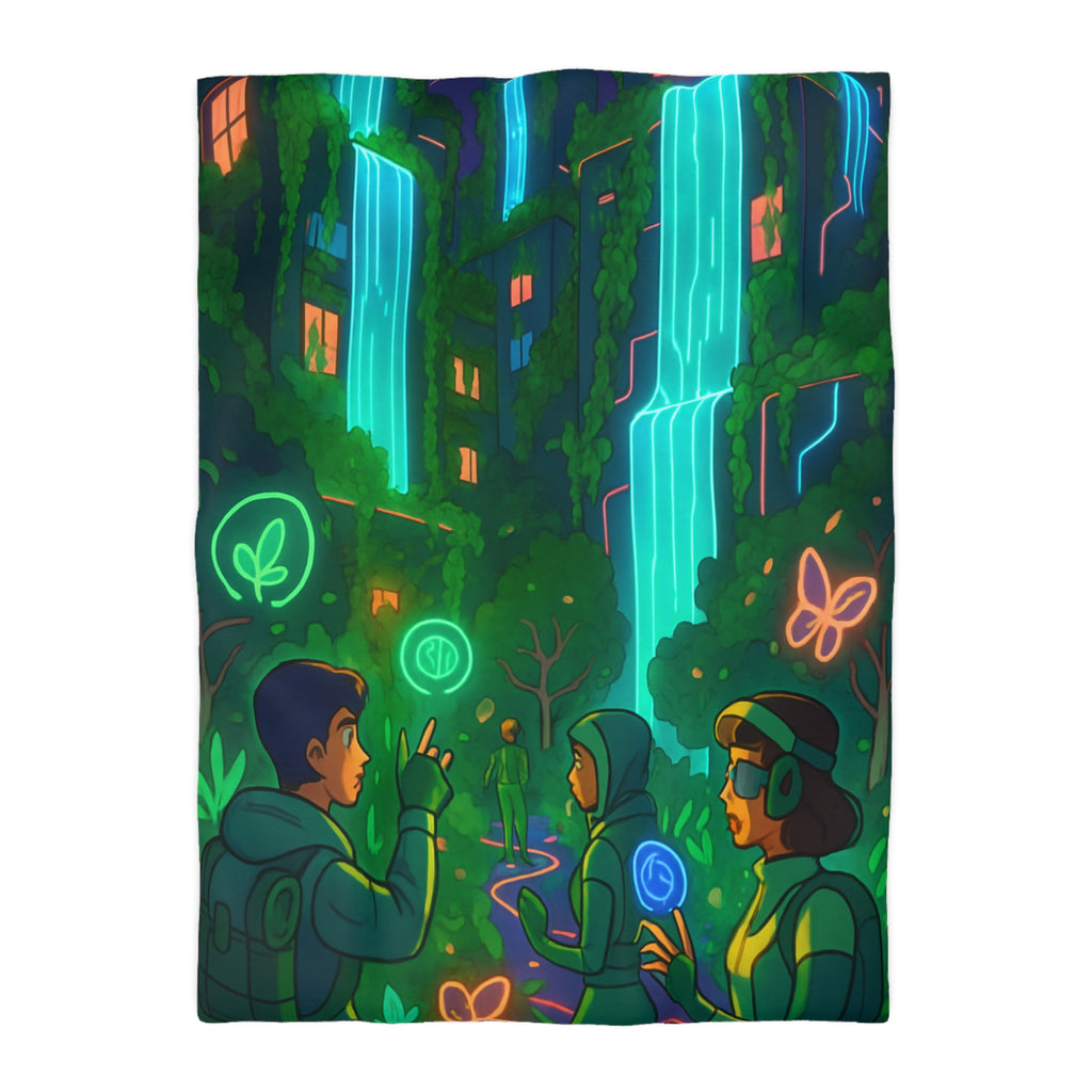 Housse de Couette Microfibre Design Artistique Moderne Décoration Chambre Confort Premium