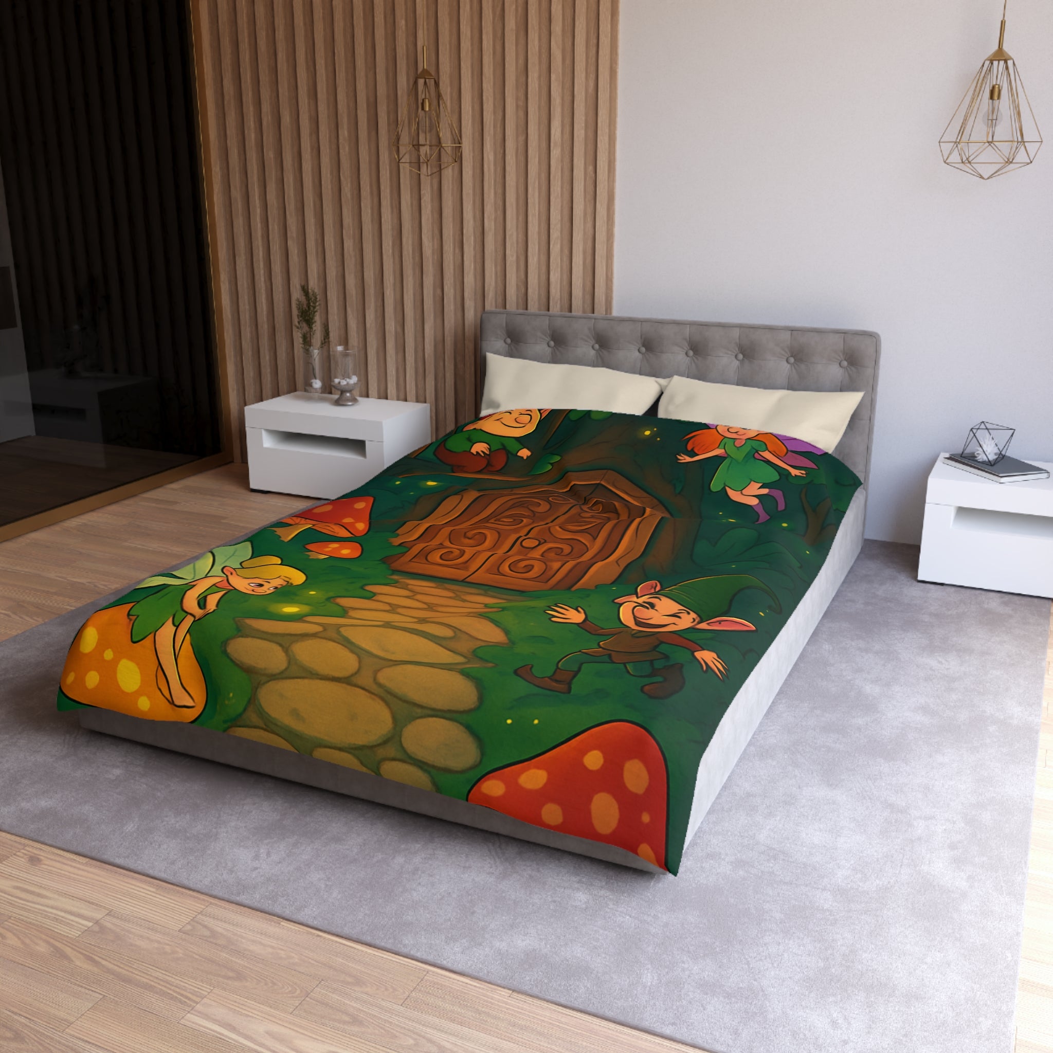 Housse de Couette Microfibre Motif Créatif Original Style Contemporain Chambre Élégante