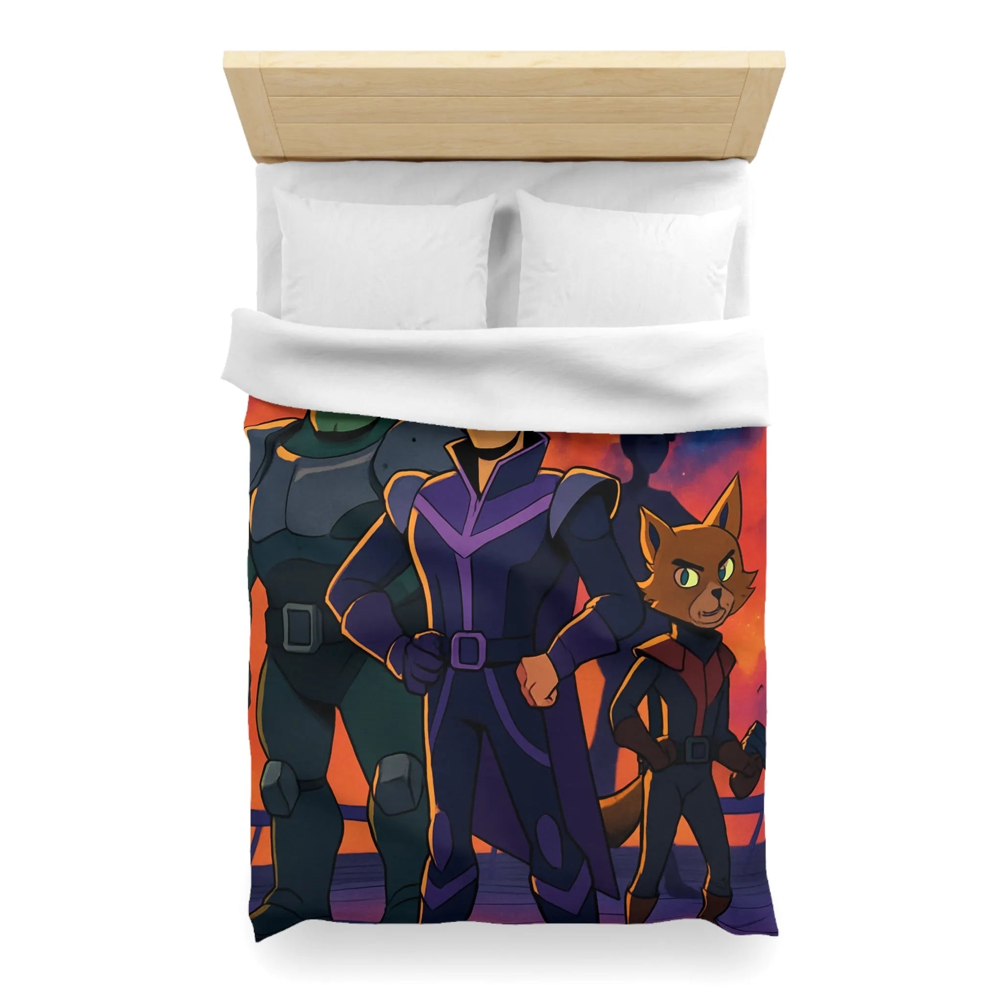 Housse de Couette Microfibre Art Graphique Contemporain Style Décoratif Chambre Tendance