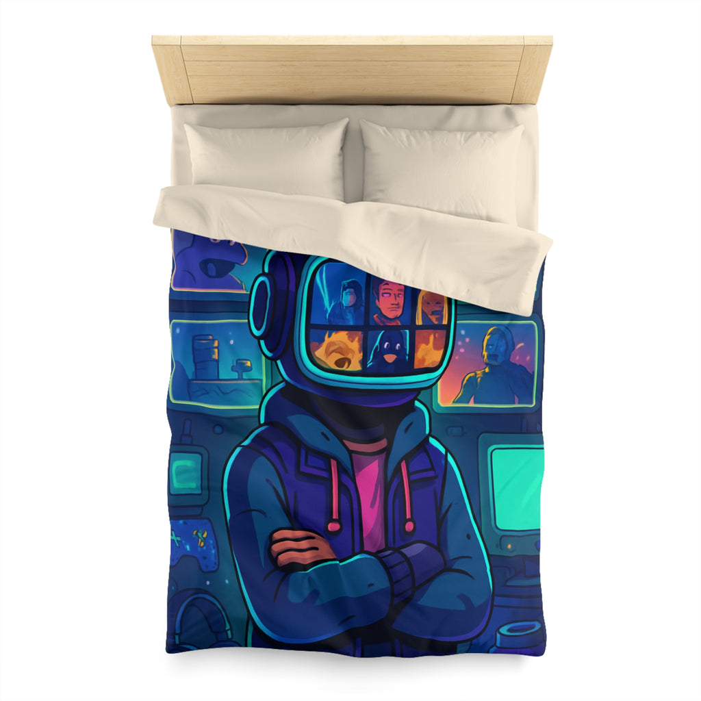 Plongée En Épopée Virtuelle Avec Dessins Animés Futuristes Pour Housse De Couette