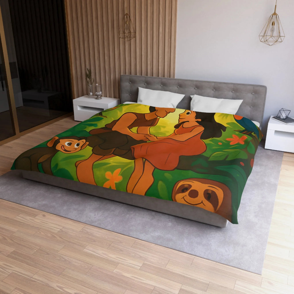 Housse de Couette Microfibre Art Graphique Contemporain Style Décoratif Chambre Tendance