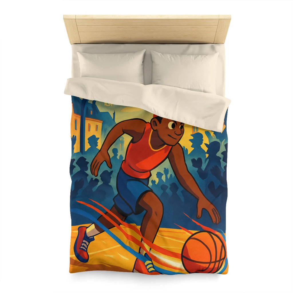 Housse de Couette Enfant Basket Rue Illustration Vibrante Style Bande Dessinée Jeune Esprit