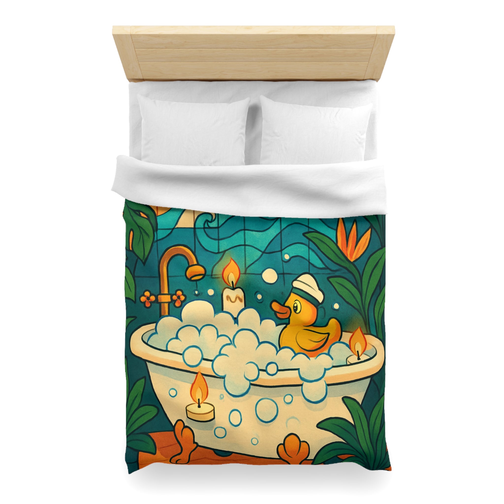 Housse de Couette Microfibre Design Artistique Moderne Décoration Chambre Confort Premium