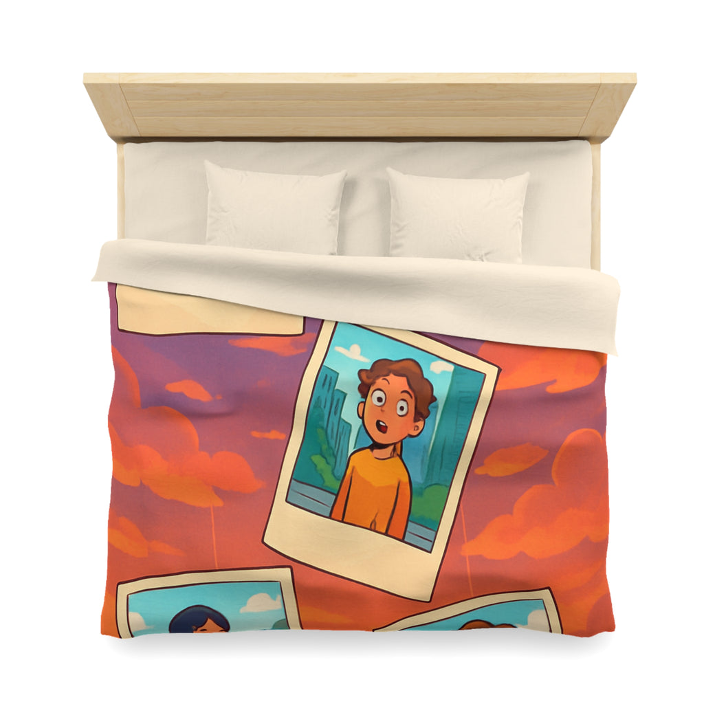 Housse de Couette Microfibre Motif Créatif Original Style Contemporain Chambre Élégante