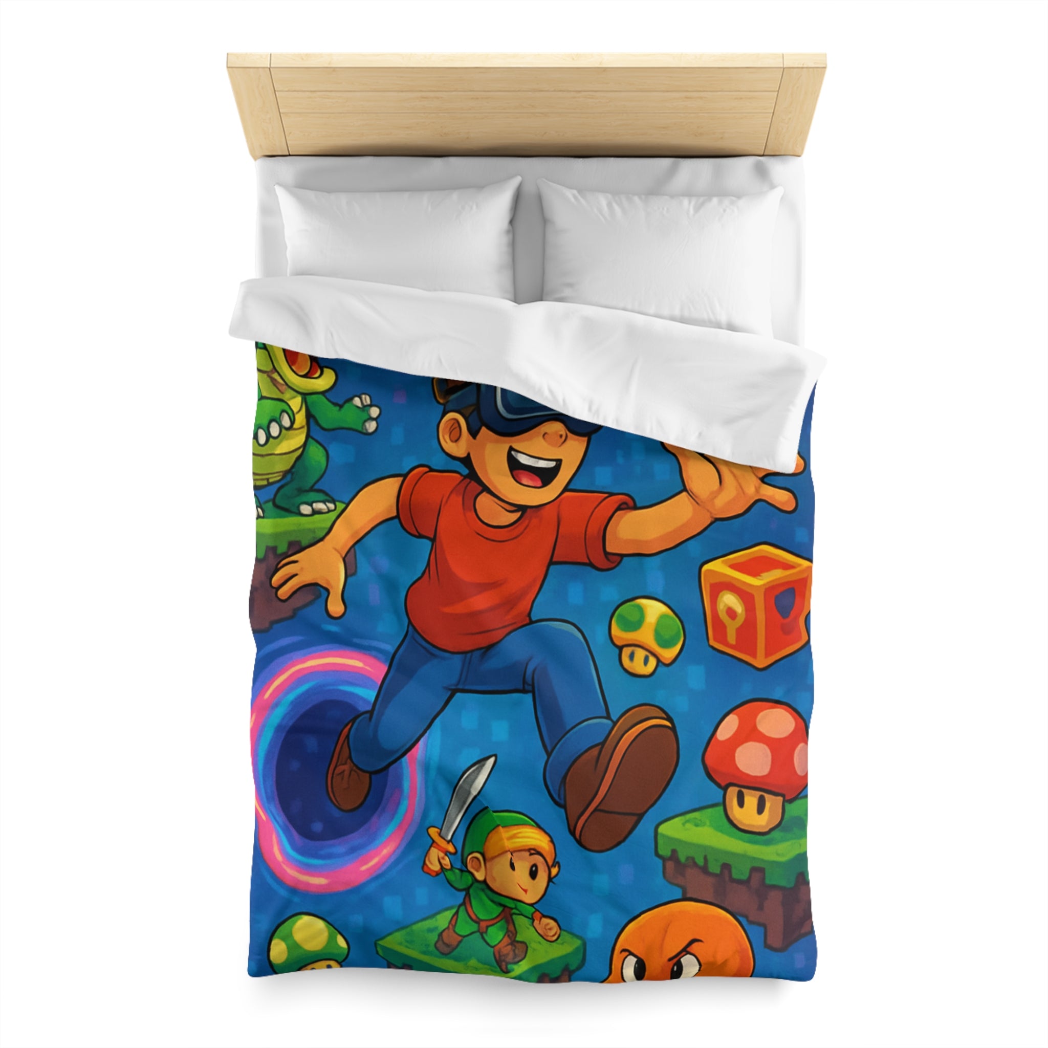 Housse de Couette Microfibre Illustration Unique Design Moderne Décoration Intérieure Raffinée