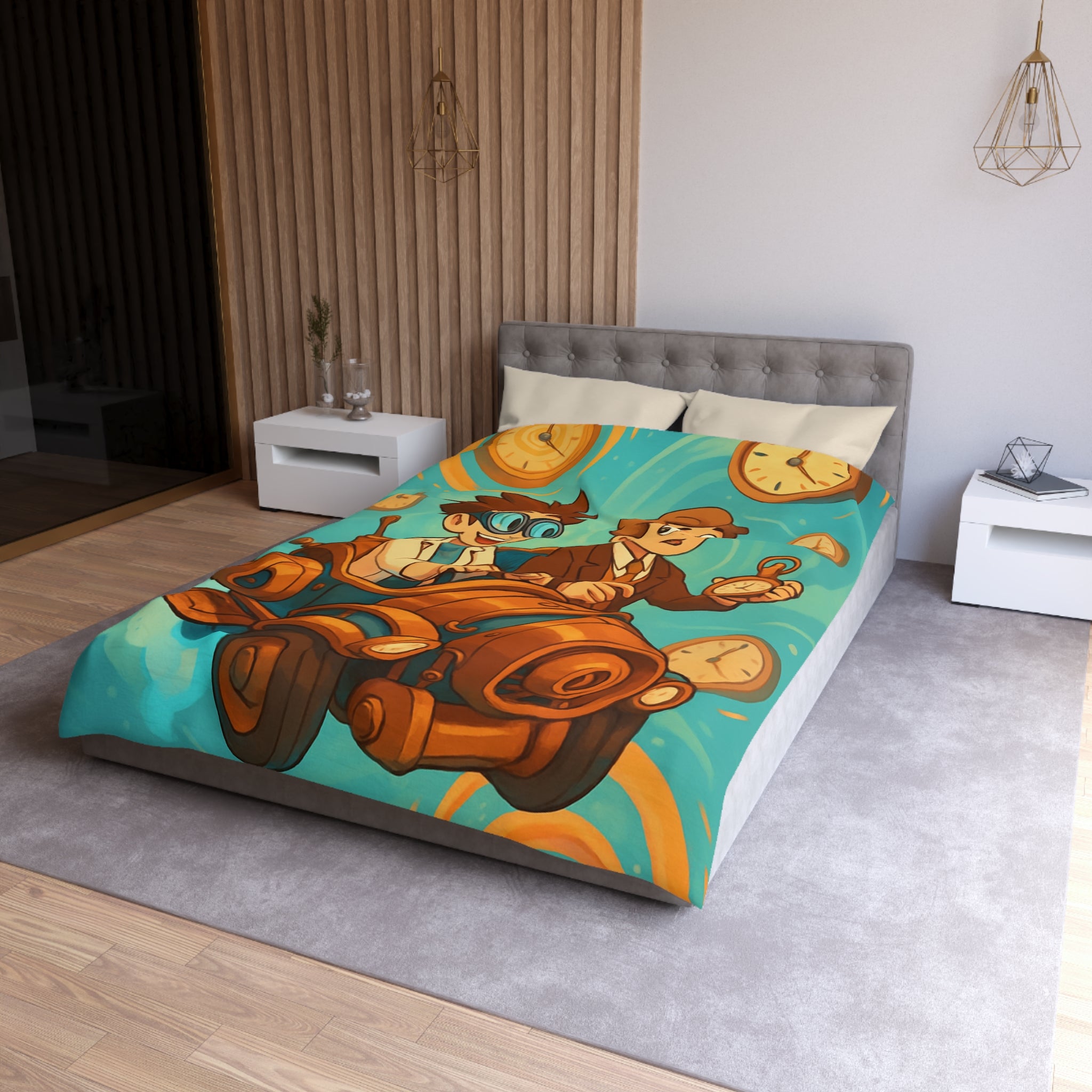 Housse de Couette Microfibre Design Artistique Moderne Décoration Chambre Confort Premium