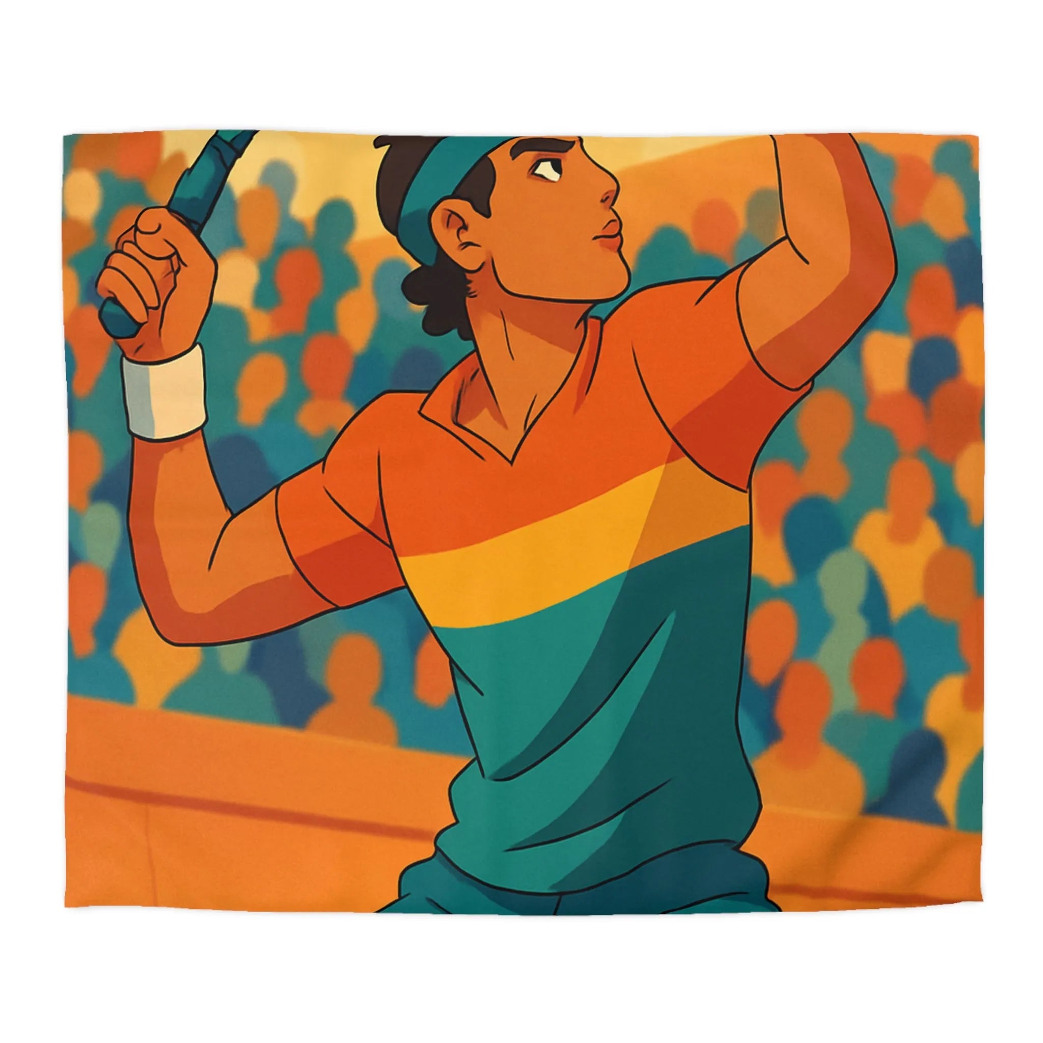 Housse de couette inspiration tennis avec élégance nocturne et couleurs vibrantes pour chambre moderne