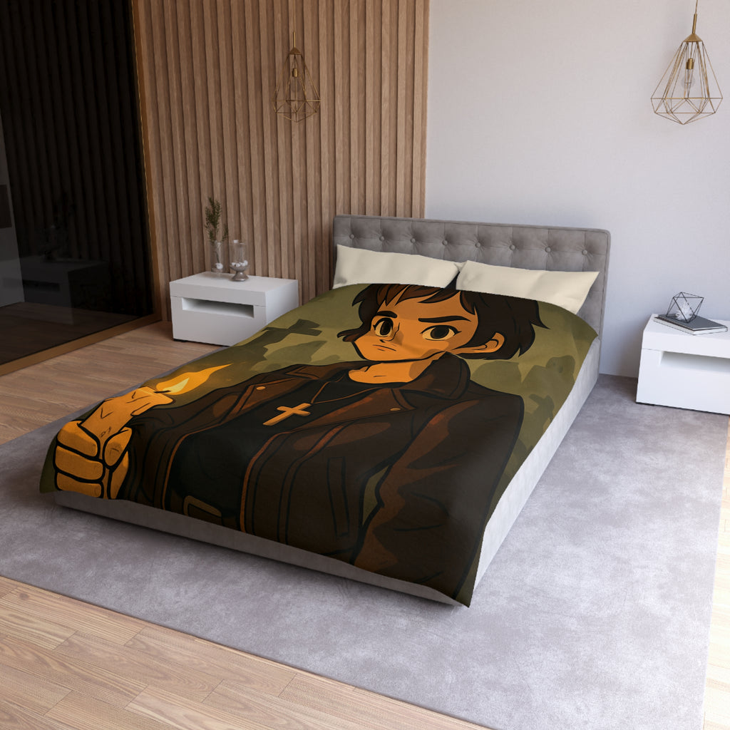 Housse de Couette Microfibre Design Artistique Moderne Décoration Chambre Confort Premium